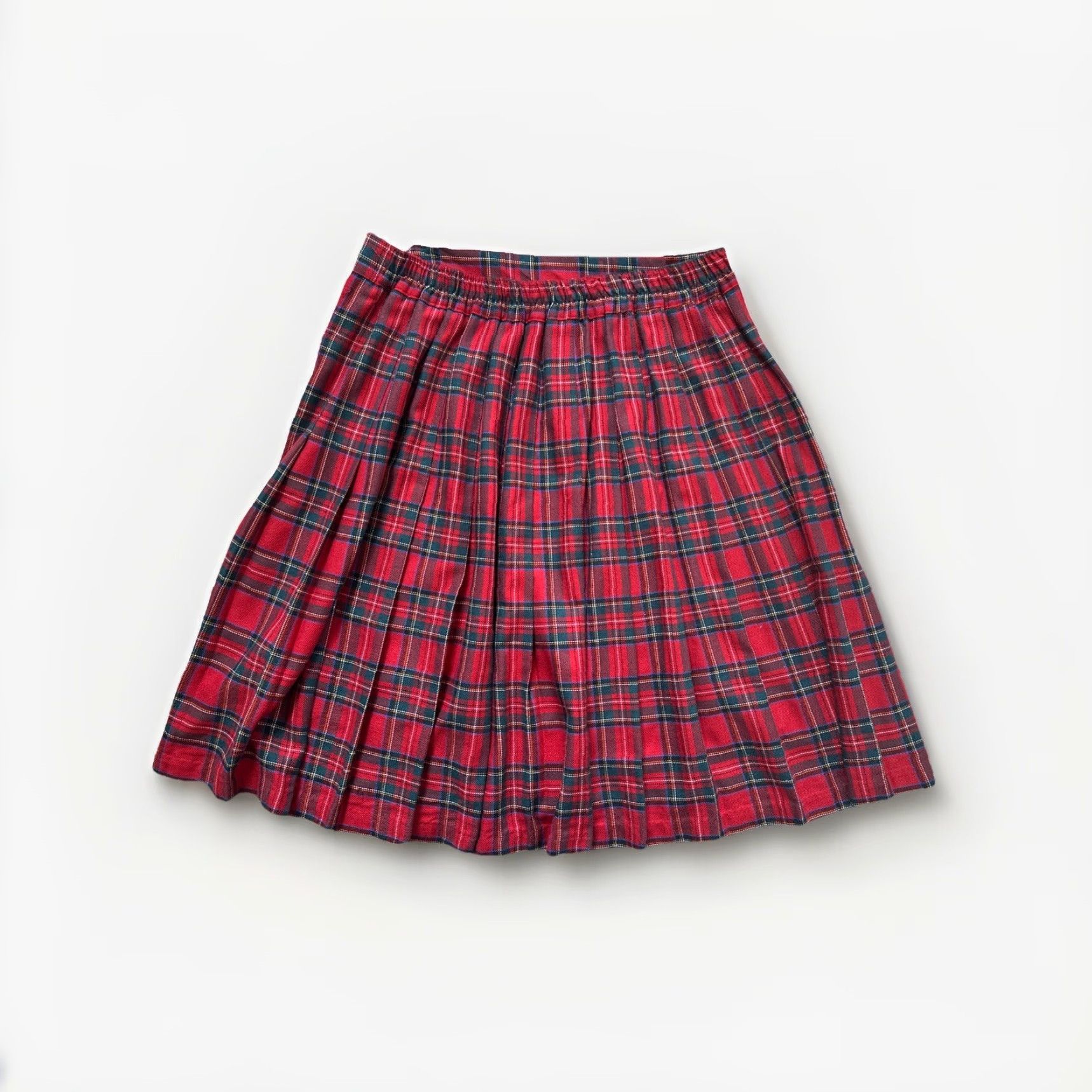 Vintage VINTAGE Skirt Plaid Red XL Women’s Knee Length Pleated Fringe Polyester Rayon Aline Wrap Tartan 18/20 SS2 Size 40" / US 18 - 3 Thumbnail