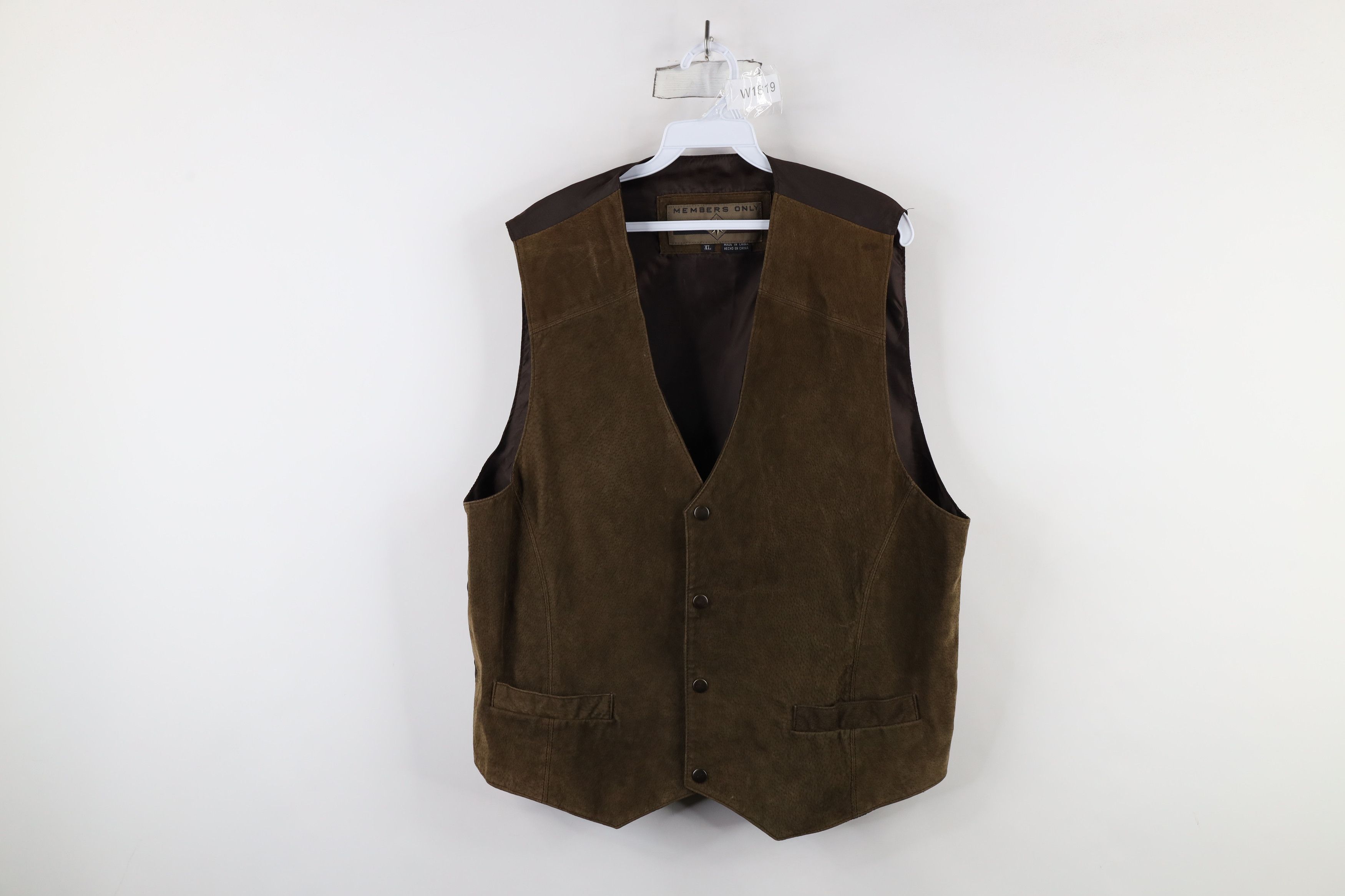 Vintage Vintage 90s Members Only Leather Buckle Back Vest Jacket Size US XL / EU 56 / 4 - 1 Thumbnail