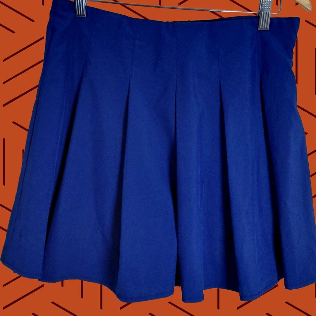 J.Crew J.Crew Blue Pleated Skirt Solid Women Size M Skort Short Spring Summer Size 32" / US 10 / IT 46 - 1 Thumbnail