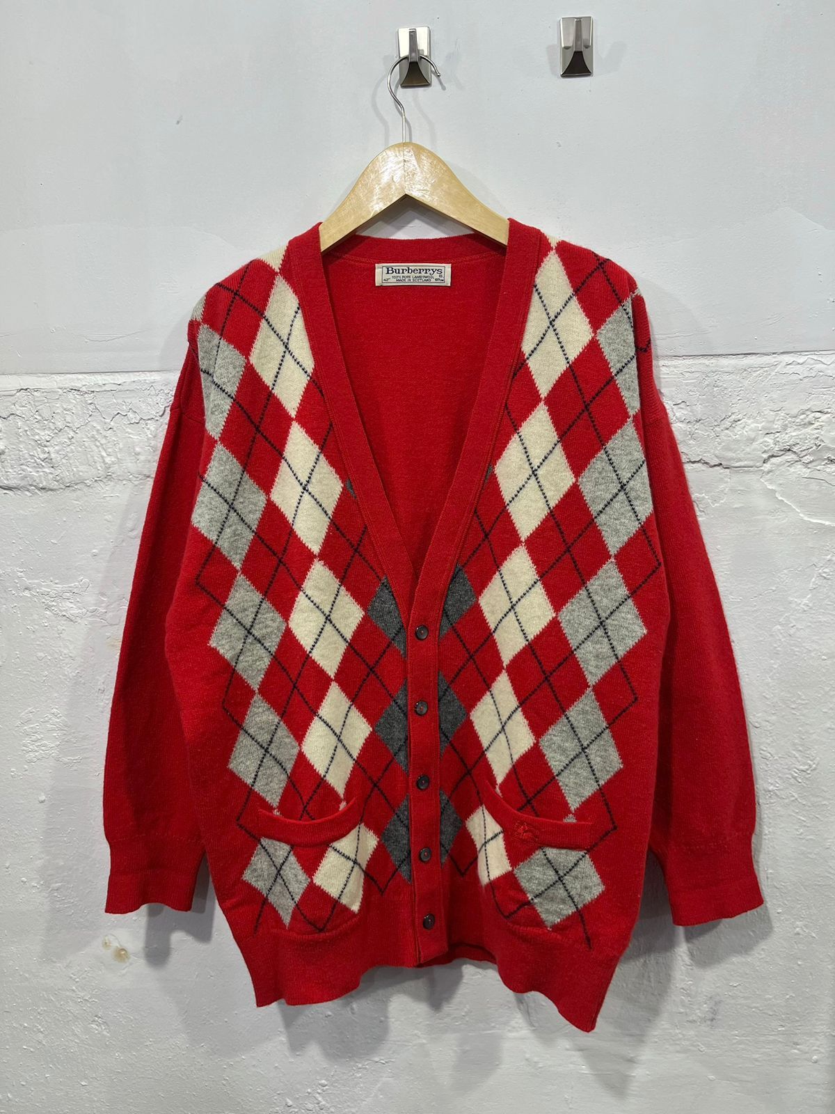 Burberry Vintage 80s 90s Burberrys Wool Cardigan Sweater Size US XL / EU 56 / 4 - 1 Thumbnail