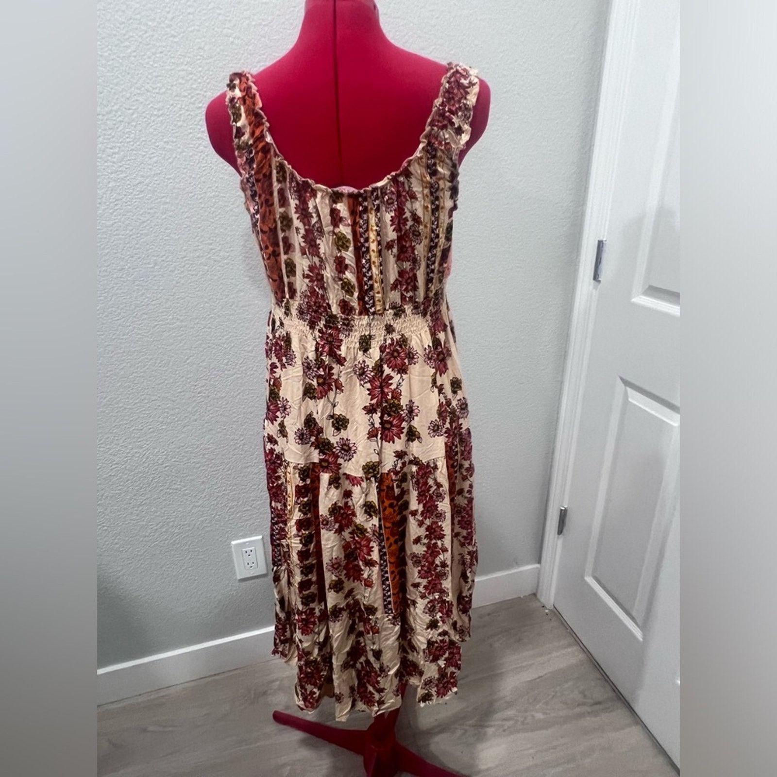 Anthropologie LAPIS Anthropology Floral Orange Cream Summer Sun Boho Size L / US 10 / IT 46 - 13 Thumbnail