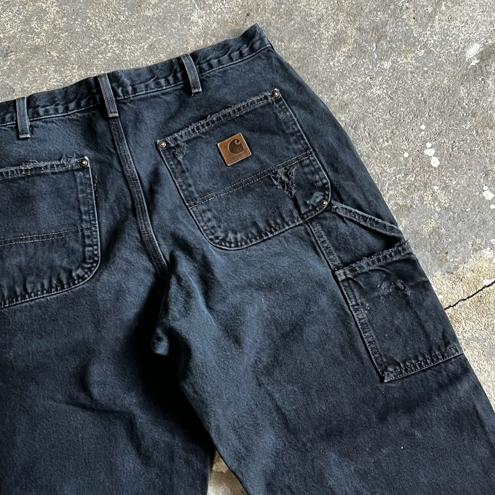 Carhartt × Vintage Carhartt denim black double knee work wear carpenter pants Size US 31 - 9 Thumbnail