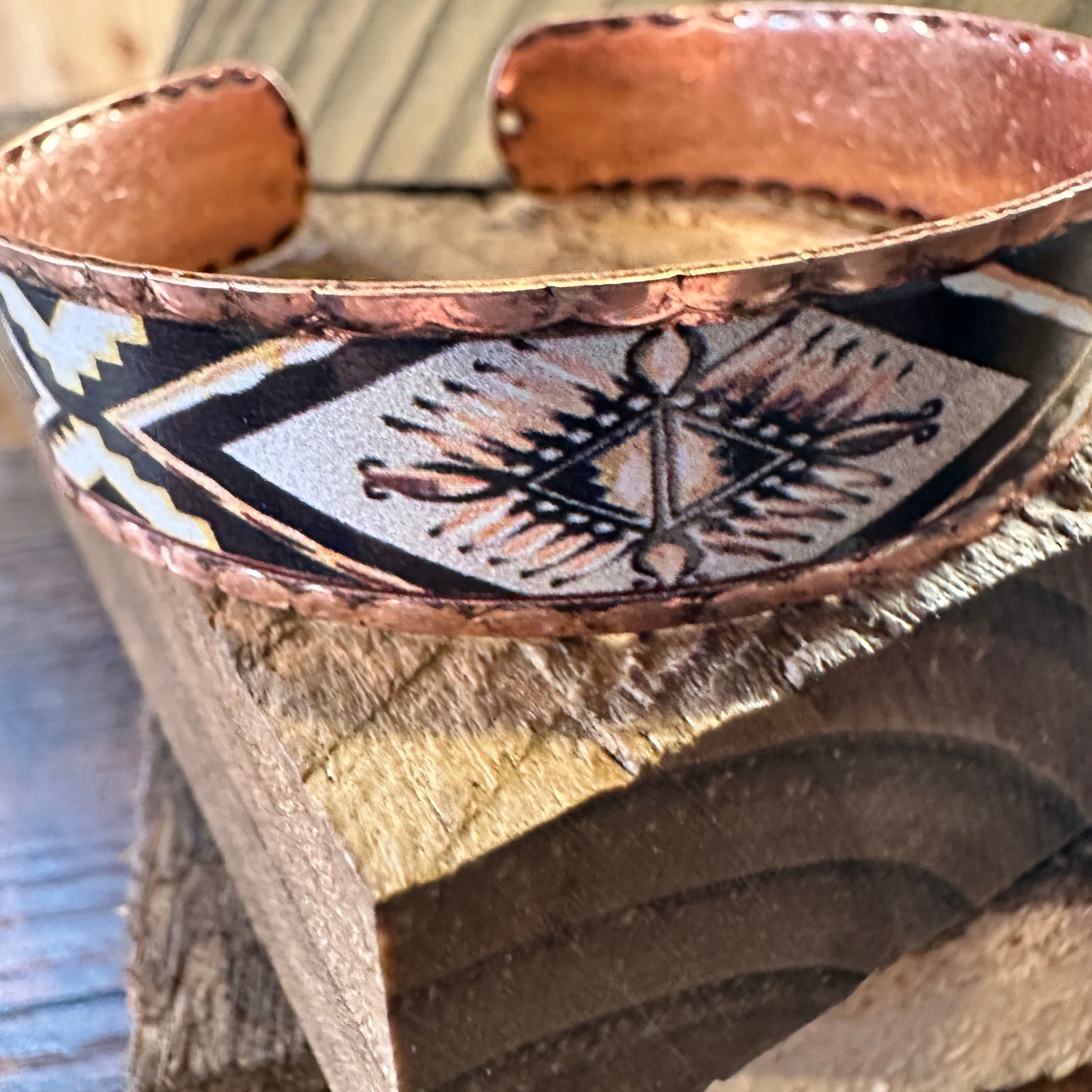 Other Handmade Boho Native American Navajo Copper Narrow Cuff Brac Size ONE SIZE - 7 Thumbnail