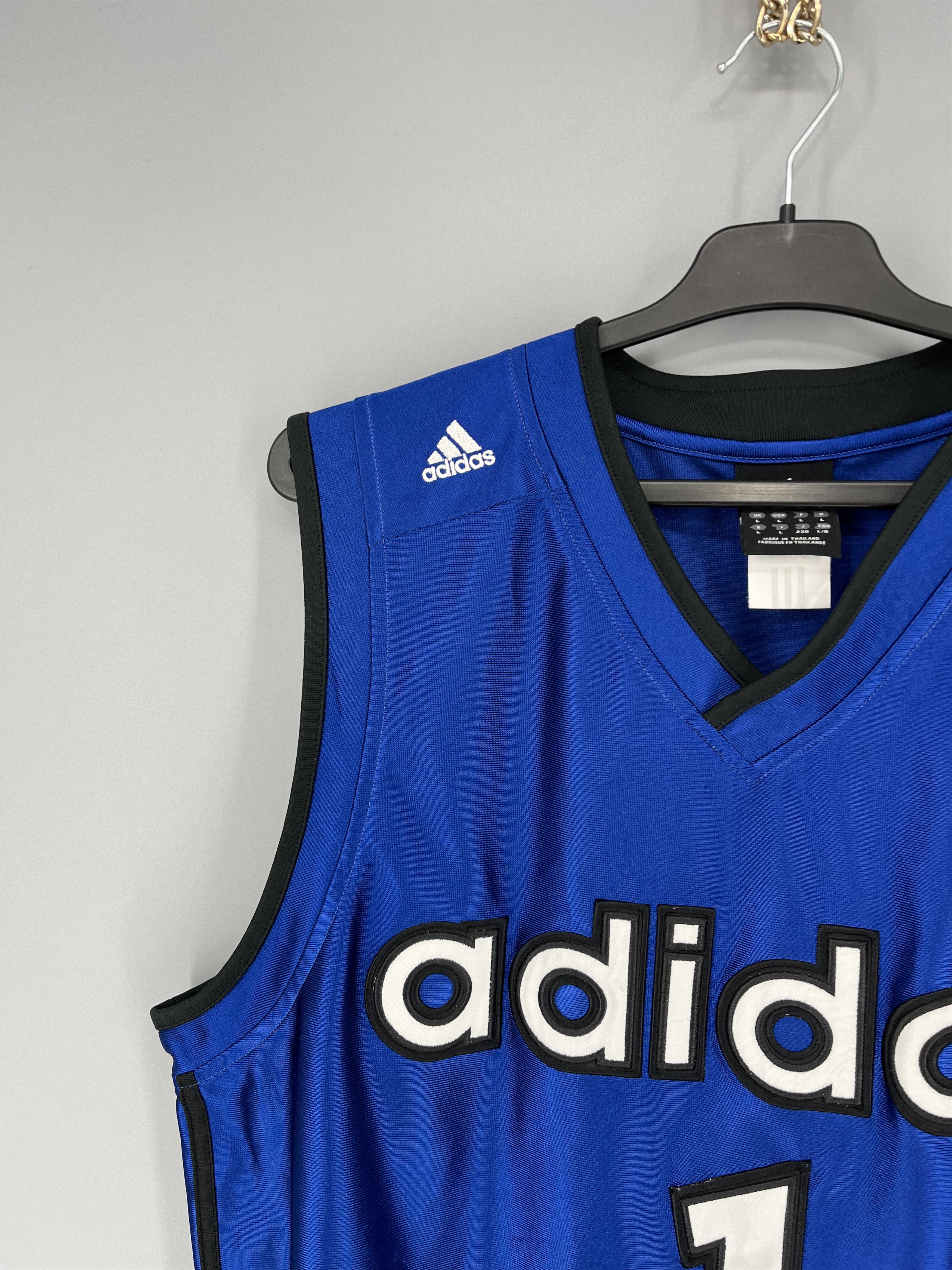 Adidas Adidas Vintage 90s Jersey Number One Basketball Rare Item Size US L / EU 52-54 / 3 - 7 Thumbnail