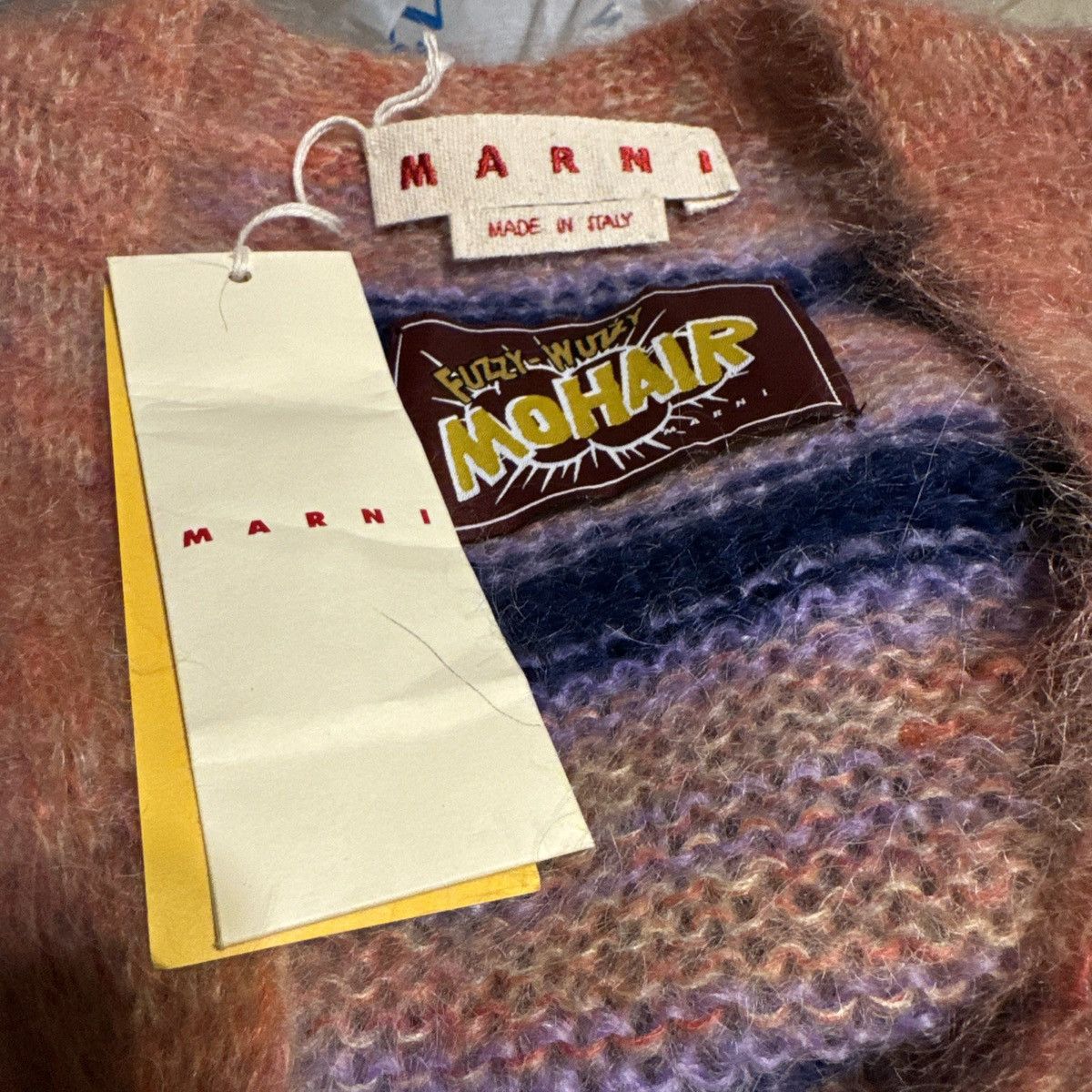 Marni Marni Iconic Mohair fuzzy Brushed Stripes Cardigan V Neck Size US M / EU 48-50 / 2 - 5 Thumbnail