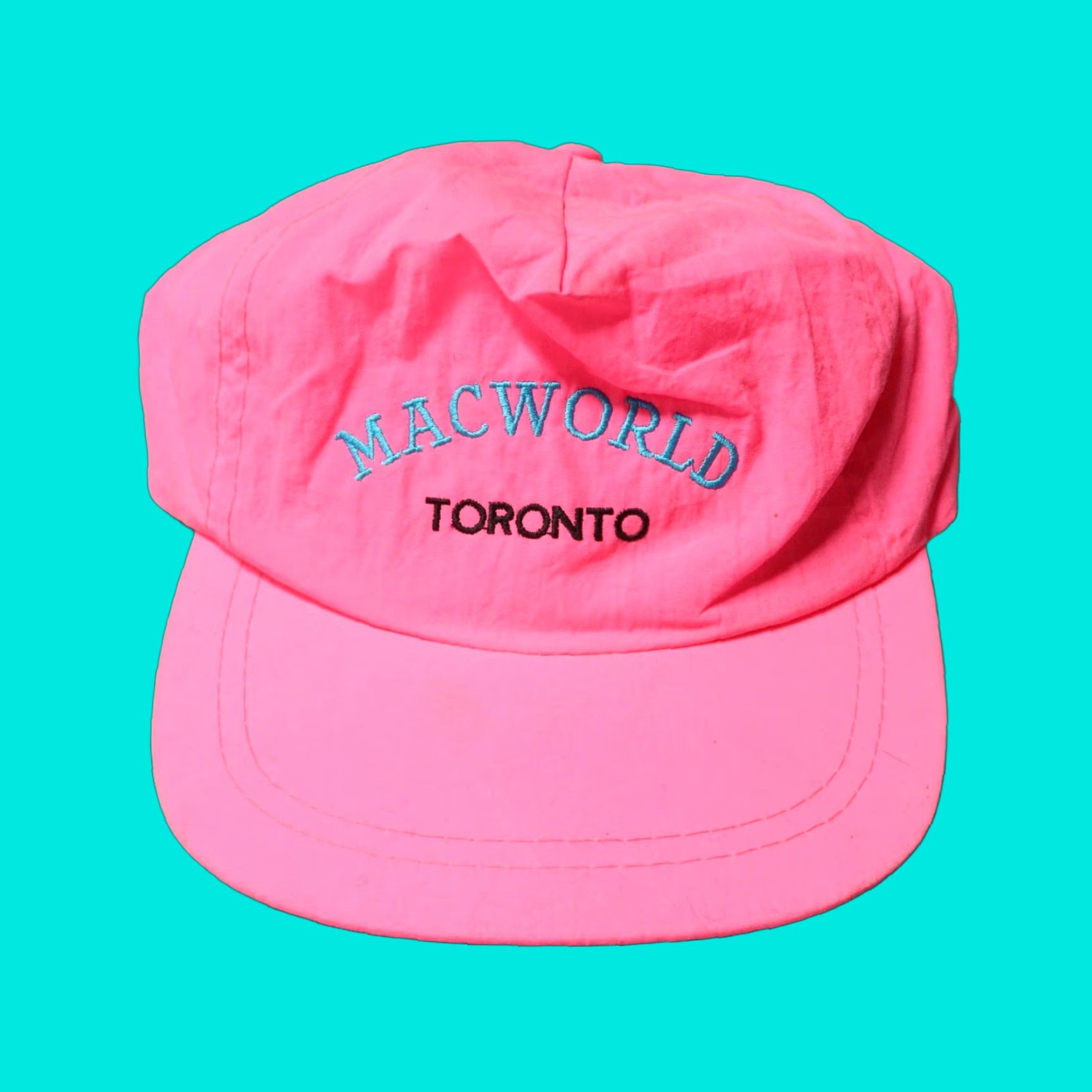 Vintage Vintage Apple Macworld Toronto Snapback Hat Neon Pink Adjustable Men Size ONE SIZE - 1 Thumbnail