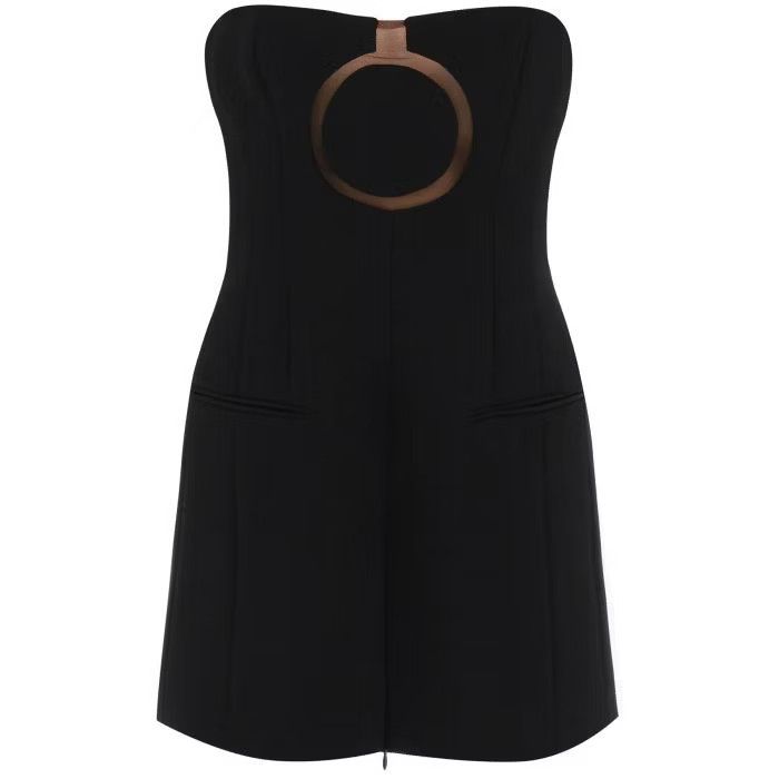 image of Salvatore Ferragamo O1S22I1N0524 Bustier Mini Dress In Black, Women's (Size Small)