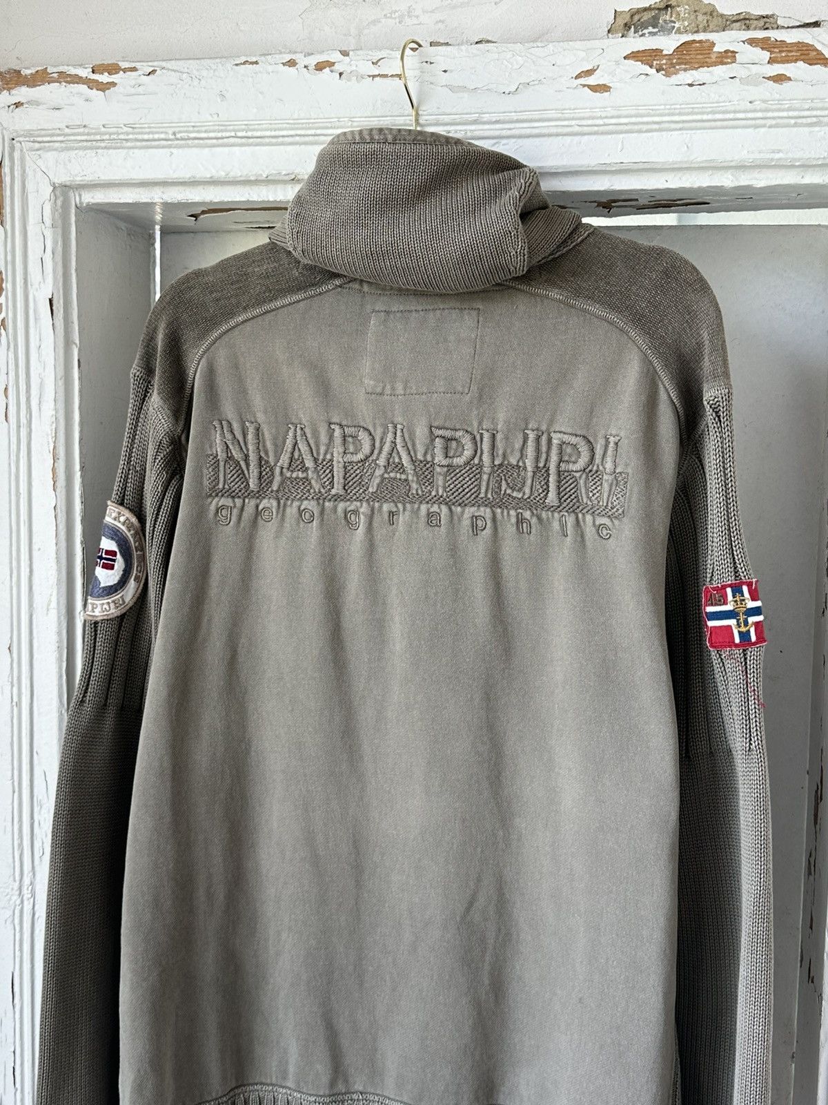 Napapijri × Vintage Vintage Napapijri Khaki Bondage Jumper Size US XL / EU 56 / 4 - 8 Thumbnail