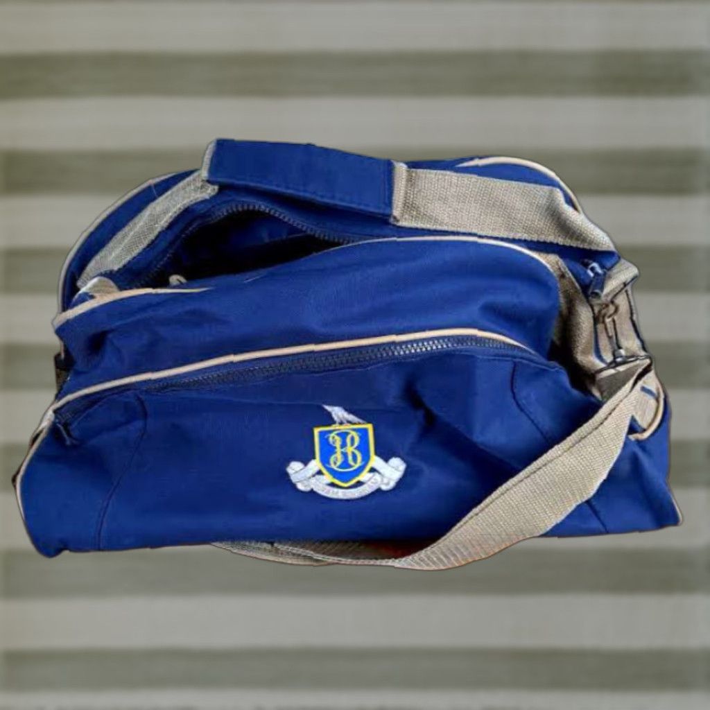 Vintage VINTAGE Hiram Bingham Canvas & Leather Trim Blue Duffle-Travel Bag EUC Size ONE SIZE - 1 Thumbnail