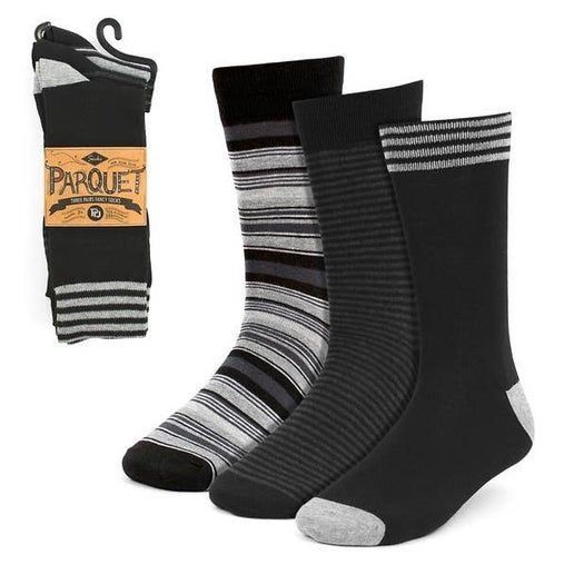 Parquet Parquet Mens Patterned Dress Socks 3-Pack Black & Gray Size Size ONE SIZE - 1 Preview
