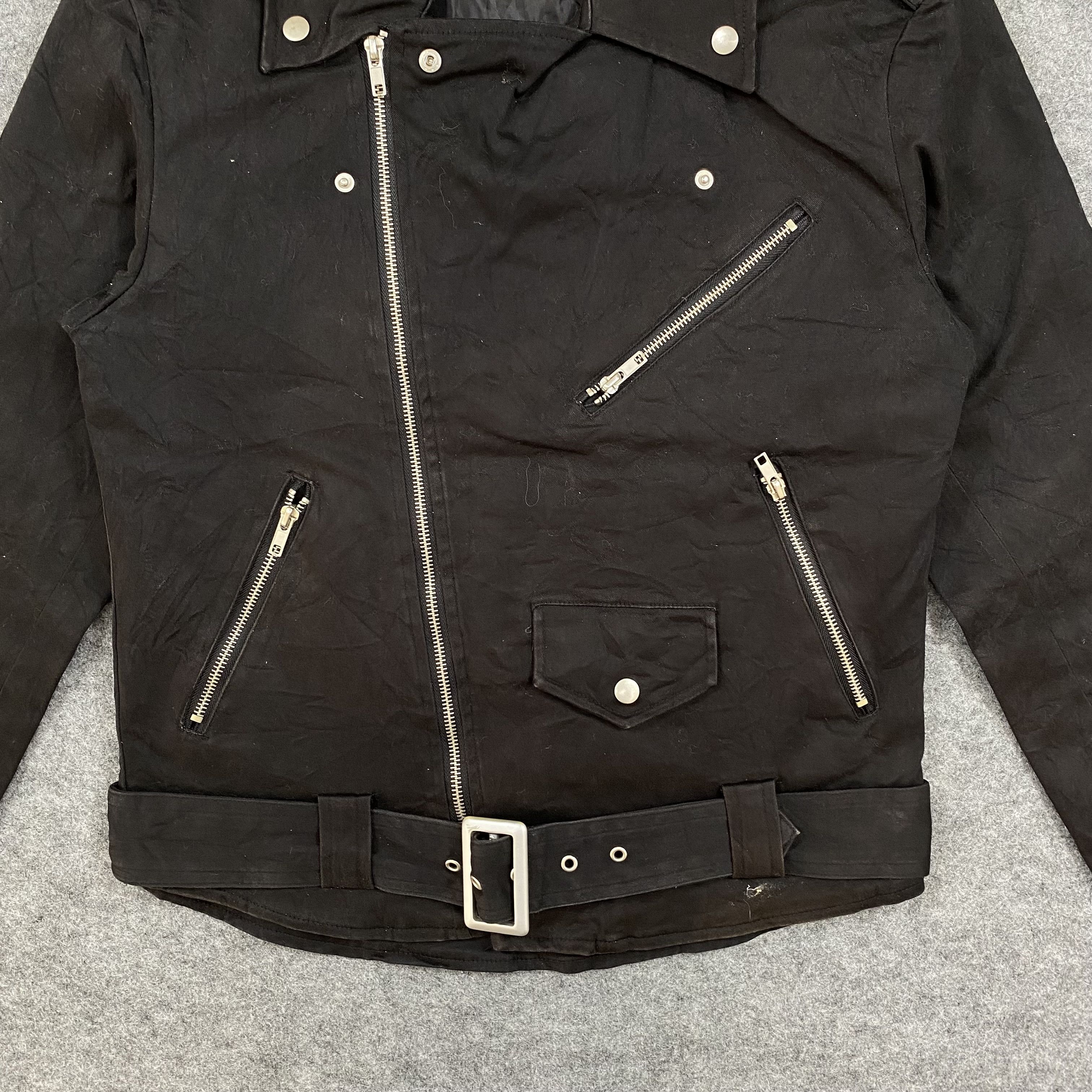 If Six Was Nine VTG 90s Body Wave Japan Double Rider Canvas Biker Jacket Size US L / EU 52-54 / 3 - 6 Thumbnail