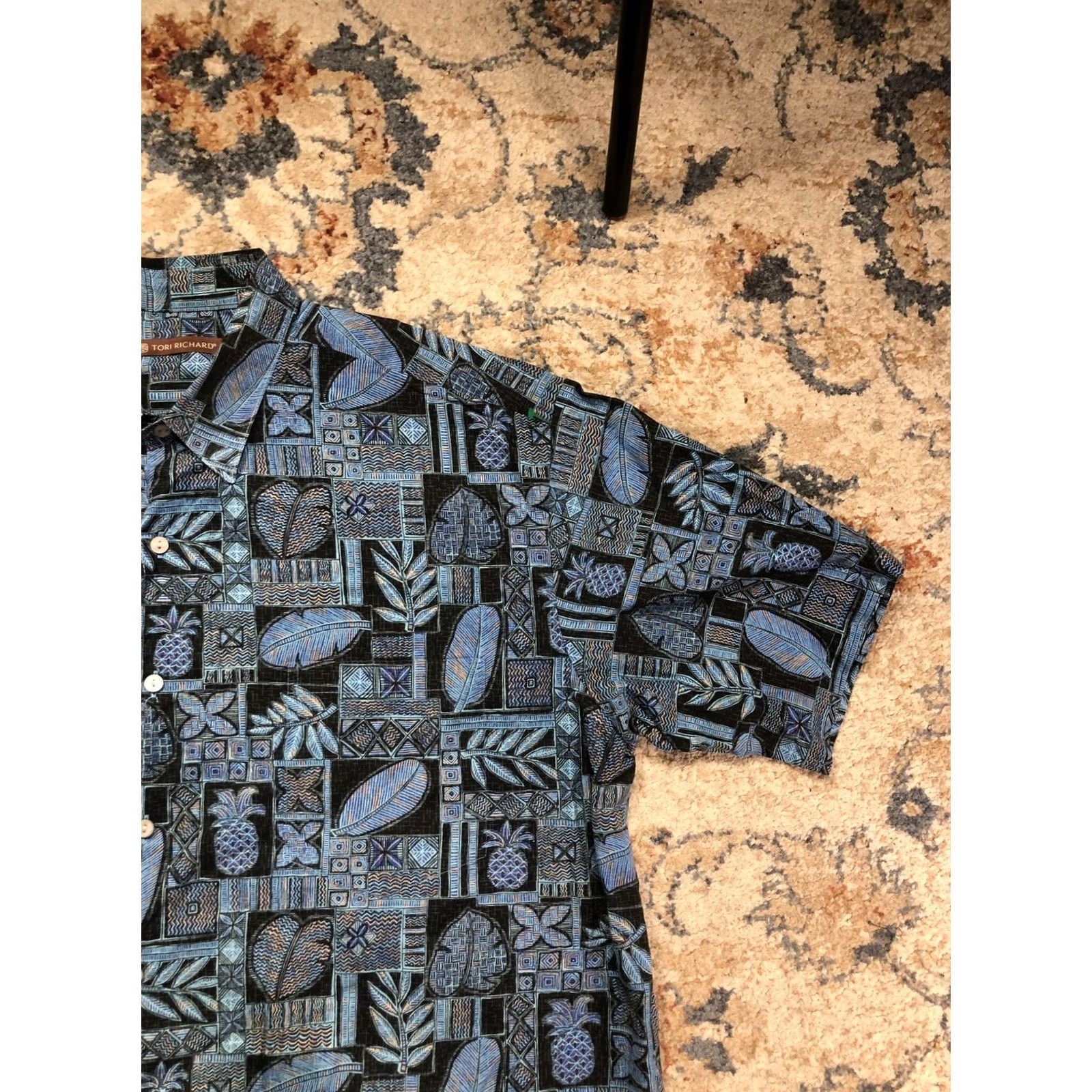 Tori Richard Tori Richard Shirt Mens XL Blue Hawaiian Tropical Aloha Short Sleeve Button Up Size US XL / EU 56 / 4 - 4 Thumbnail