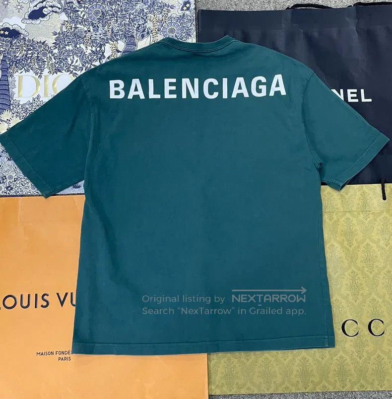 Balenciaga Balenciaga Blue Back Letter Logo Short Sleeve T-Shirt Size US XS / EU 42 / 0 - 2 Thumbnail