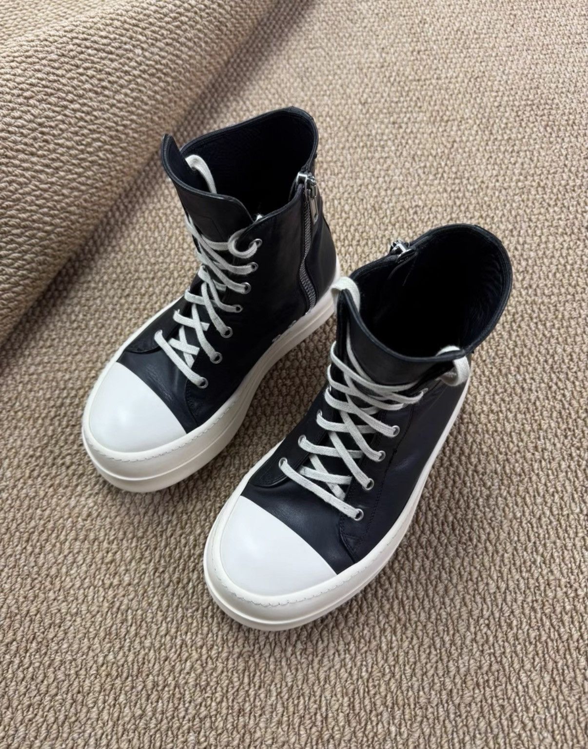 Rick Owens Rick Owens Main Line Luxor Leather Platform Sneakers K37 Size US 6.5 / EU 39-40 - 1 Thumbnail
