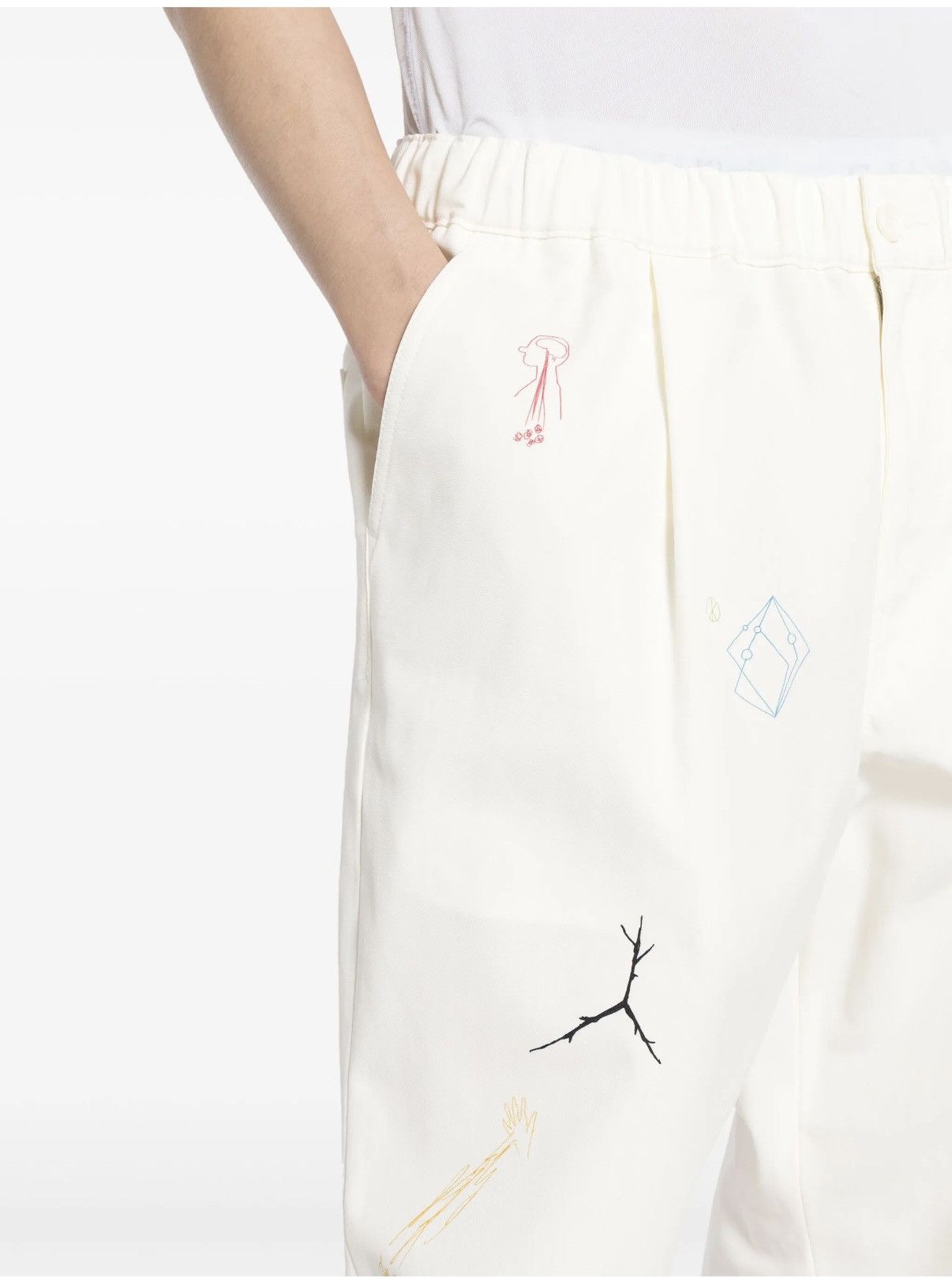 Undercover Undercover White Drawing Trousers Size US 36 / EU 52 - 5 Thumbnail