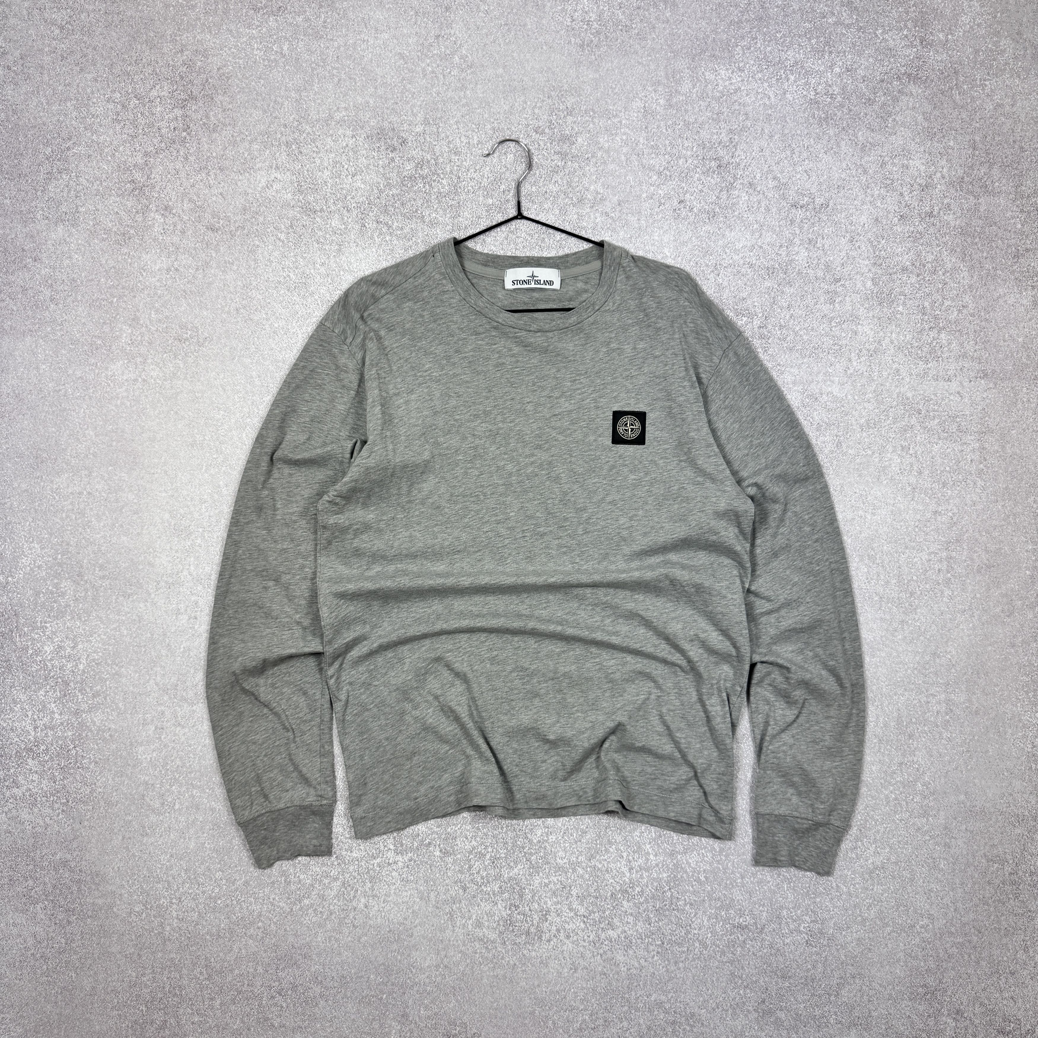 Stone Island Men`s Stone Island Patch Program Gray Longsleeve Tshirt Size US M / EU 48-50 / 2 - 1 Thumbnail