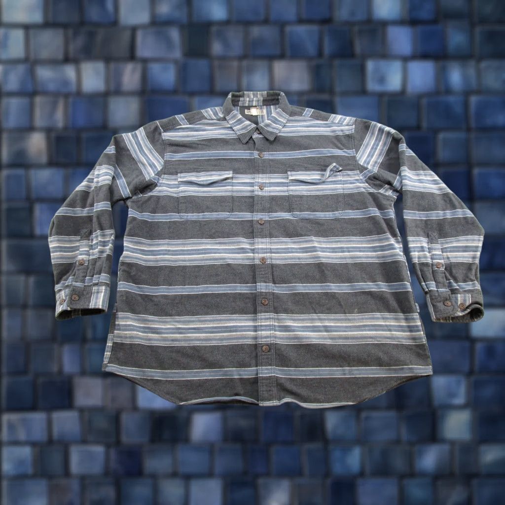 Vintage Duluth Shirt Men's 2XL Button Up Blue Stripe Burlyweight Chamois Flannel Shirt Size US XXL / EU 58 / 5 - 1 Thumbnail