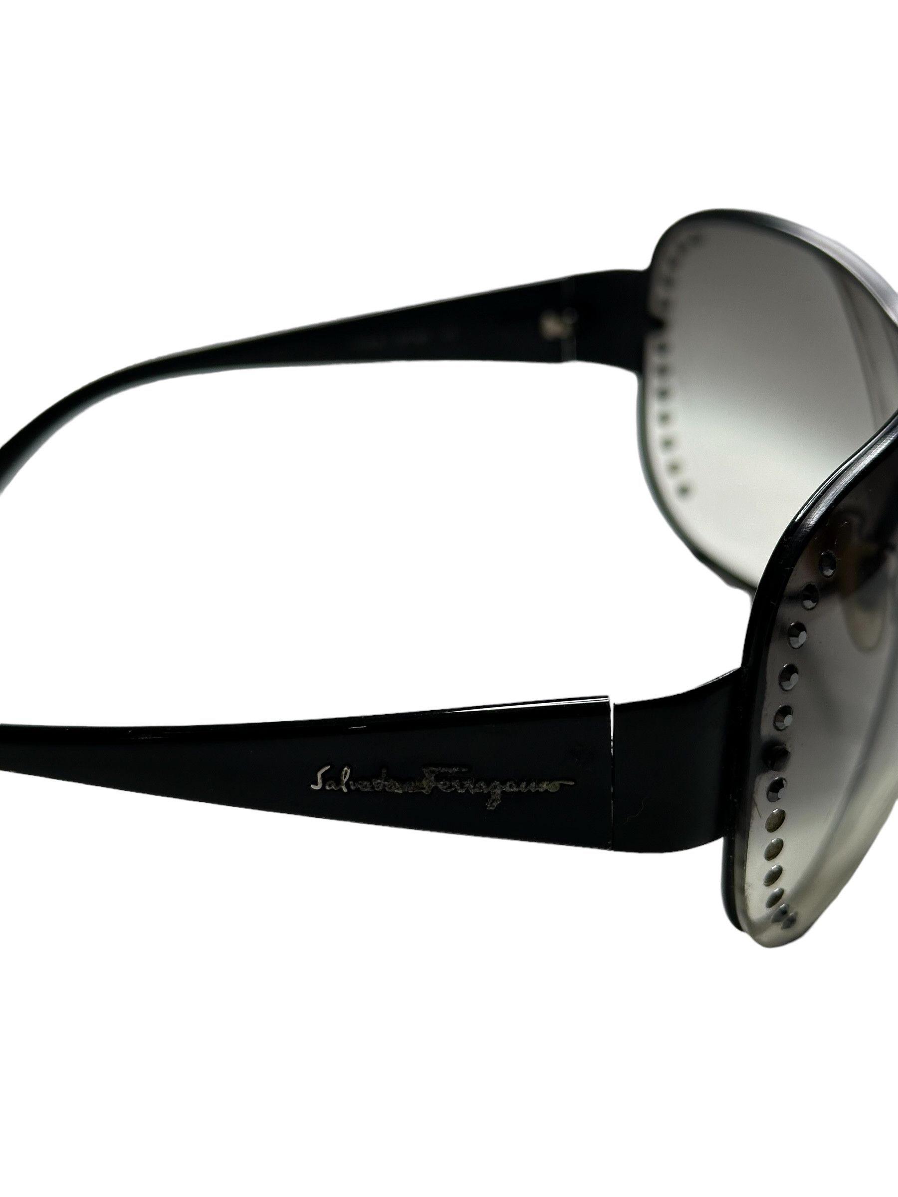 Salvatore Ferragamo Ferragamo Mask Swarovski Stoned Sunglasses Size ONE SIZE - 3 Thumbnail