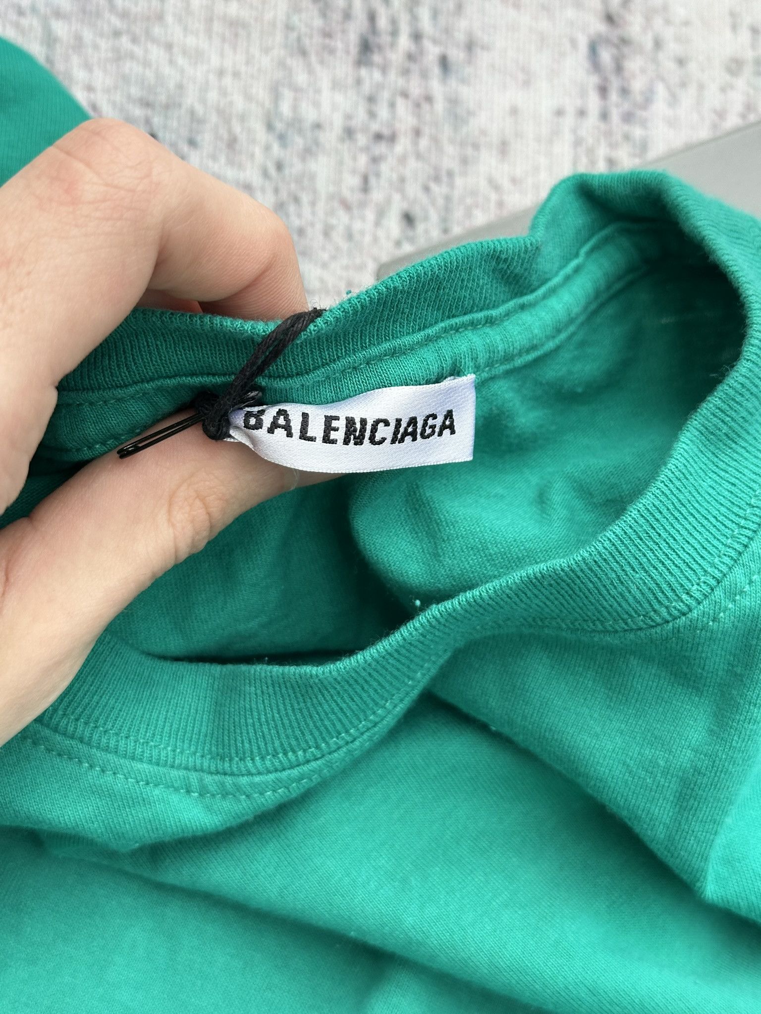 Balenciaga Balenciaga T-Shirt Copyright Small Logo Print Turquoise Size XS / US 0-2 / IT 36-38 - 8 Thumbnail