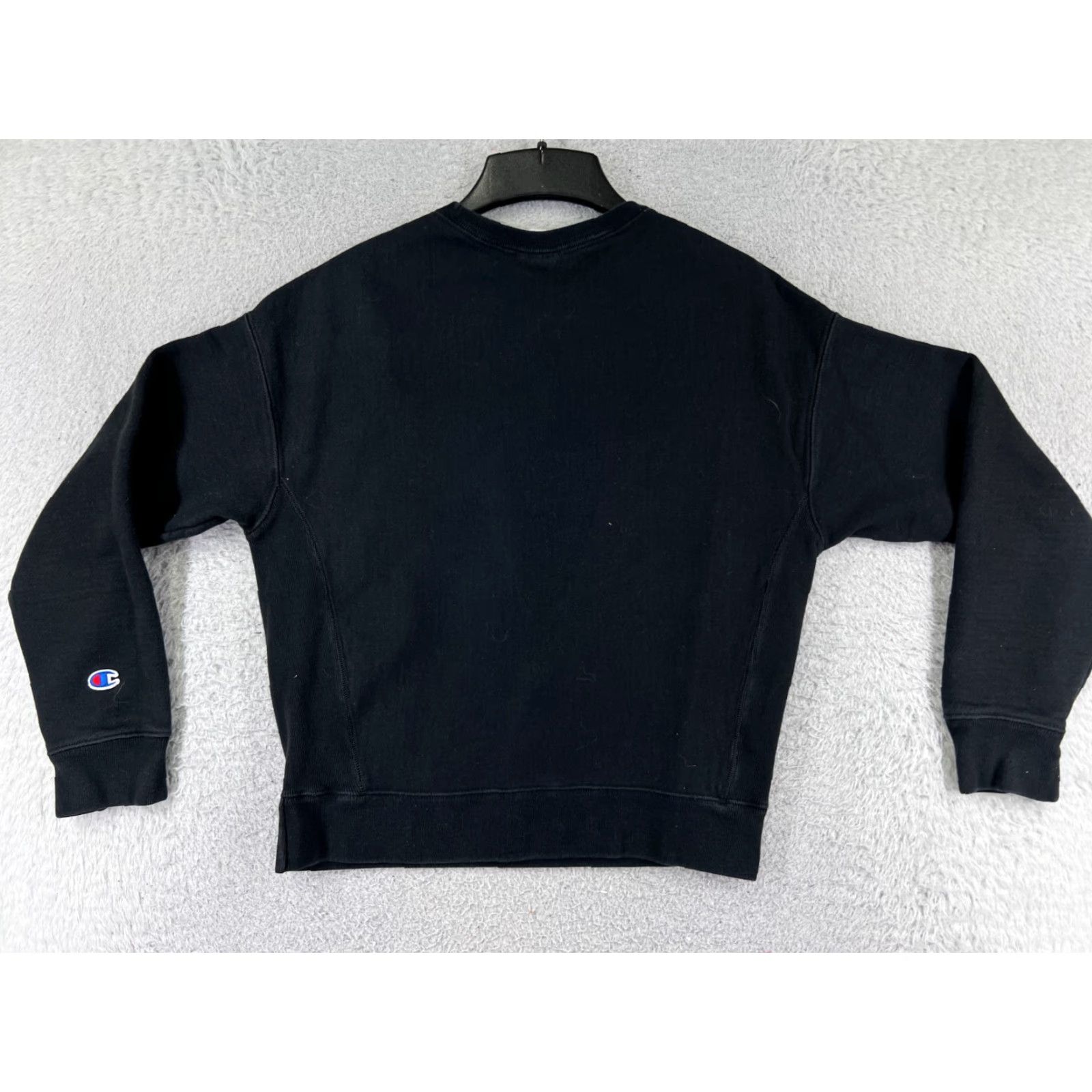 Champion Champion Adult Medium Black Spellout Crop Reverse Weave Crew Neck Sweater Mens Size US M / EU 48-50 / 2 - 2 Thumbnail