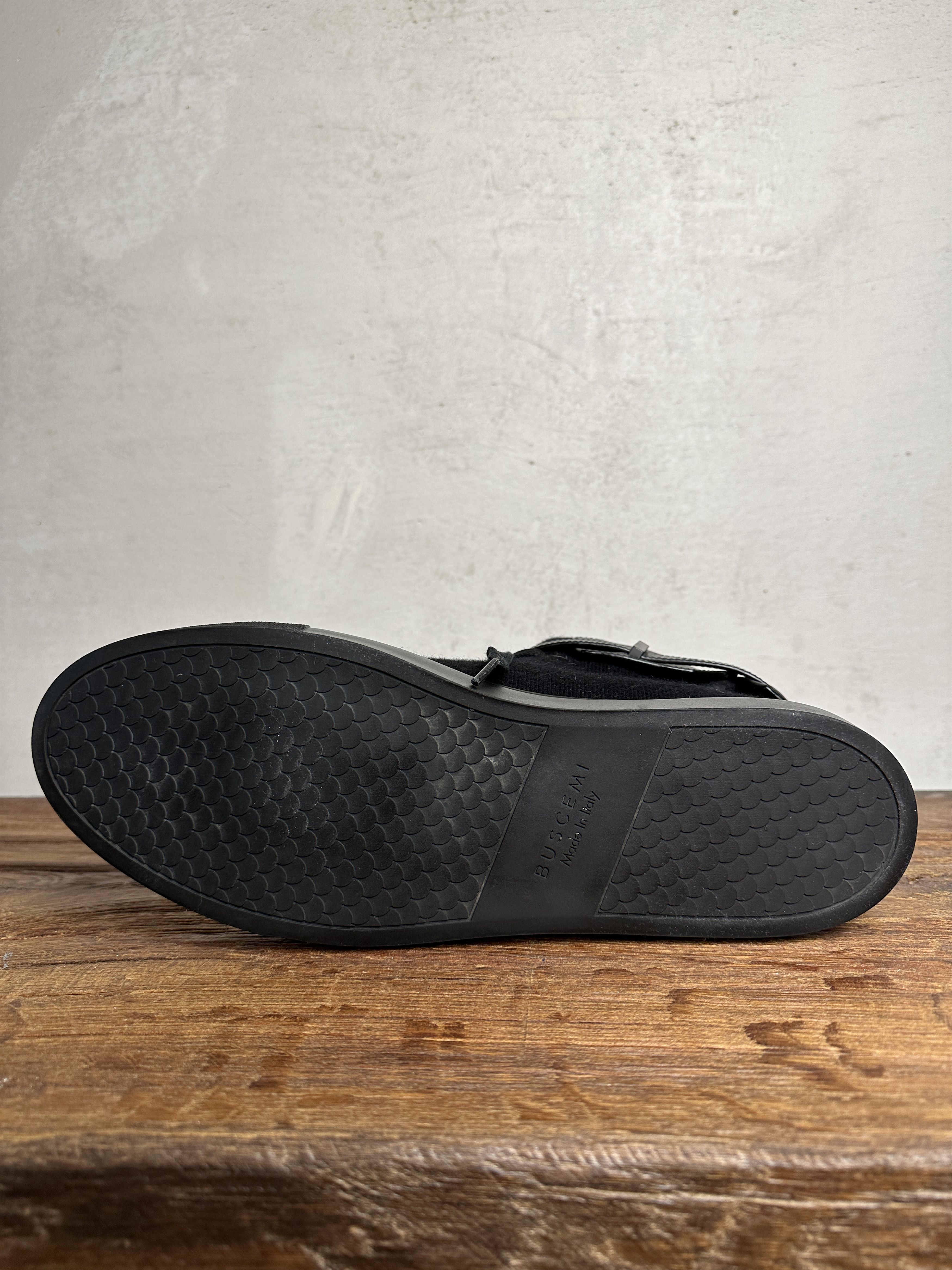 Buscemi Buscemi 100mm Clip Canvas Mid-Top Triple Black Sneakers Size US 12 / EU 45 - 15 Thumbnail