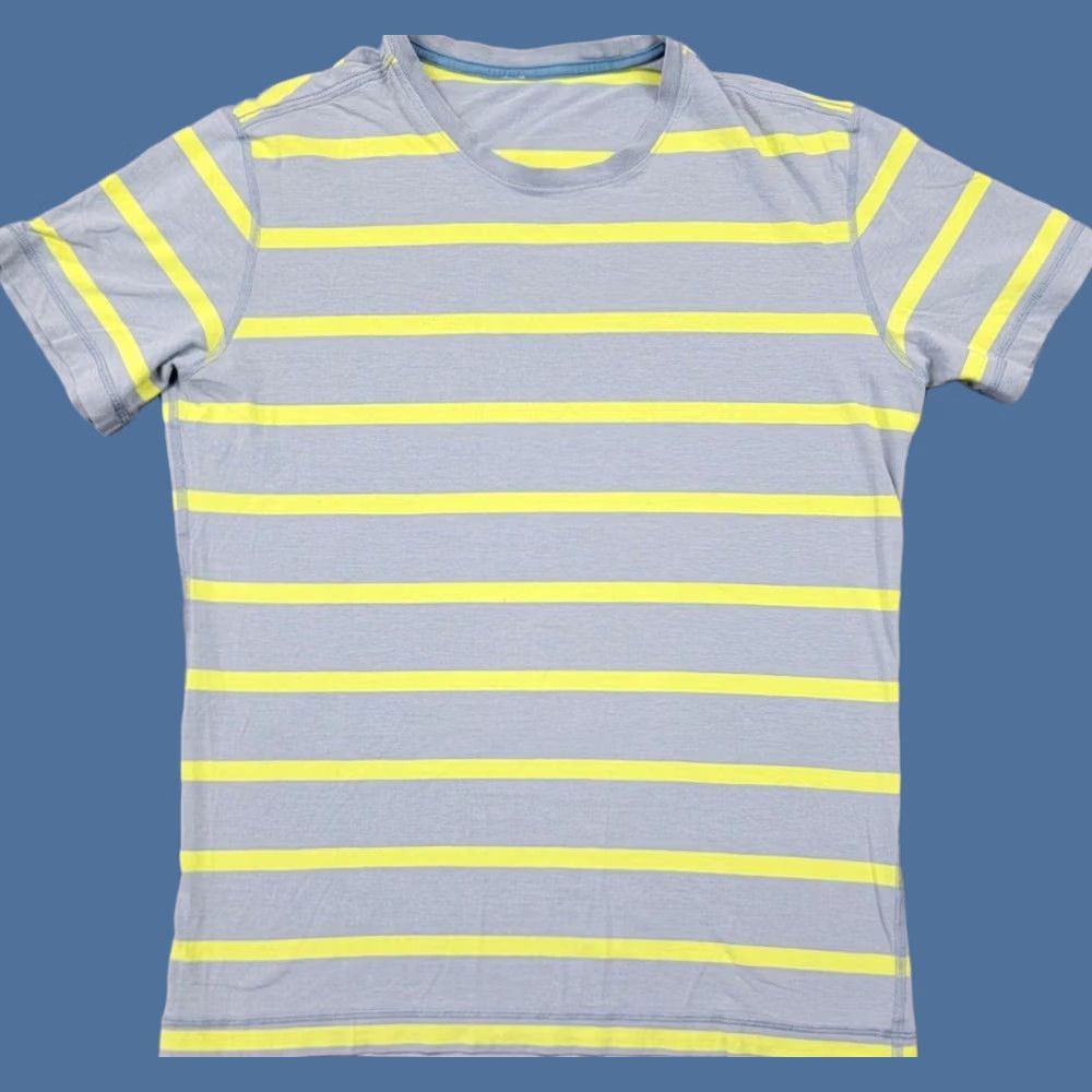 Lululemon Lululemon Shirt Mens Small Gray Yellow Stripe Activewear Sports Colorful Striped Short Sleeve Crew Neck Logo Regular Fit Size US S / EU 44-46 / 1 - 1 Thumbnail