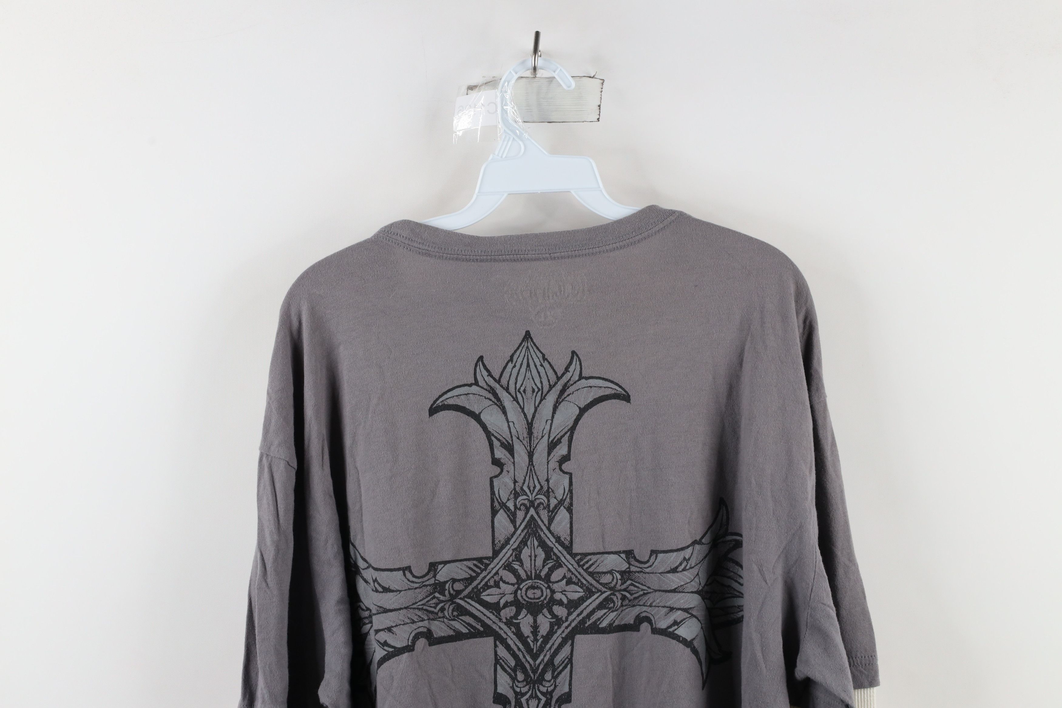 Vintage Vintage Y2K MMA Skull Cross Tribal Long Sleeve T-Shirt Size US XL / EU 56 / 4 - 14 Thumbnail