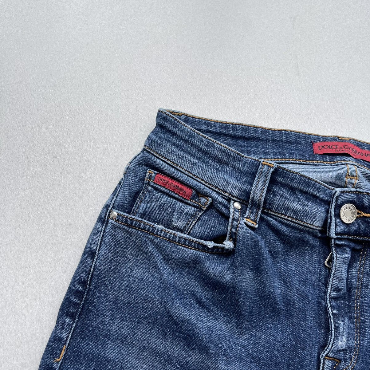 Dolce & Gabbana Dolce & Gabbana Distressed Slim Fit Straight Jeans Blue Size 28" / US 6 / IT 42 - 4 Thumbnail