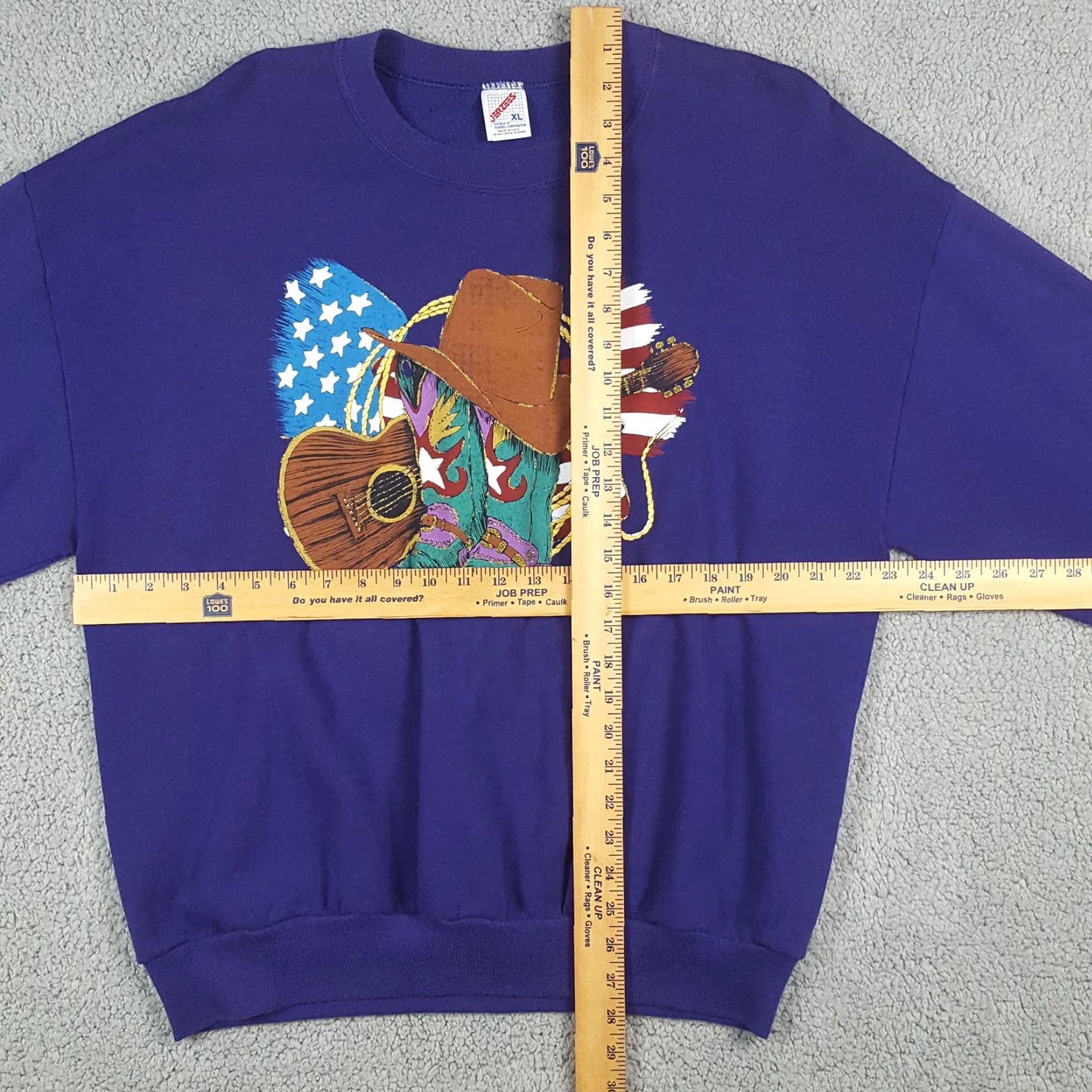 Jerzees VINTAGE Jerzees Sweatshirt 90s Western Cowboy XL Purple Crewneck Pullover Men's Size US XL / EU 56 / 4 - 5 Thumbnail