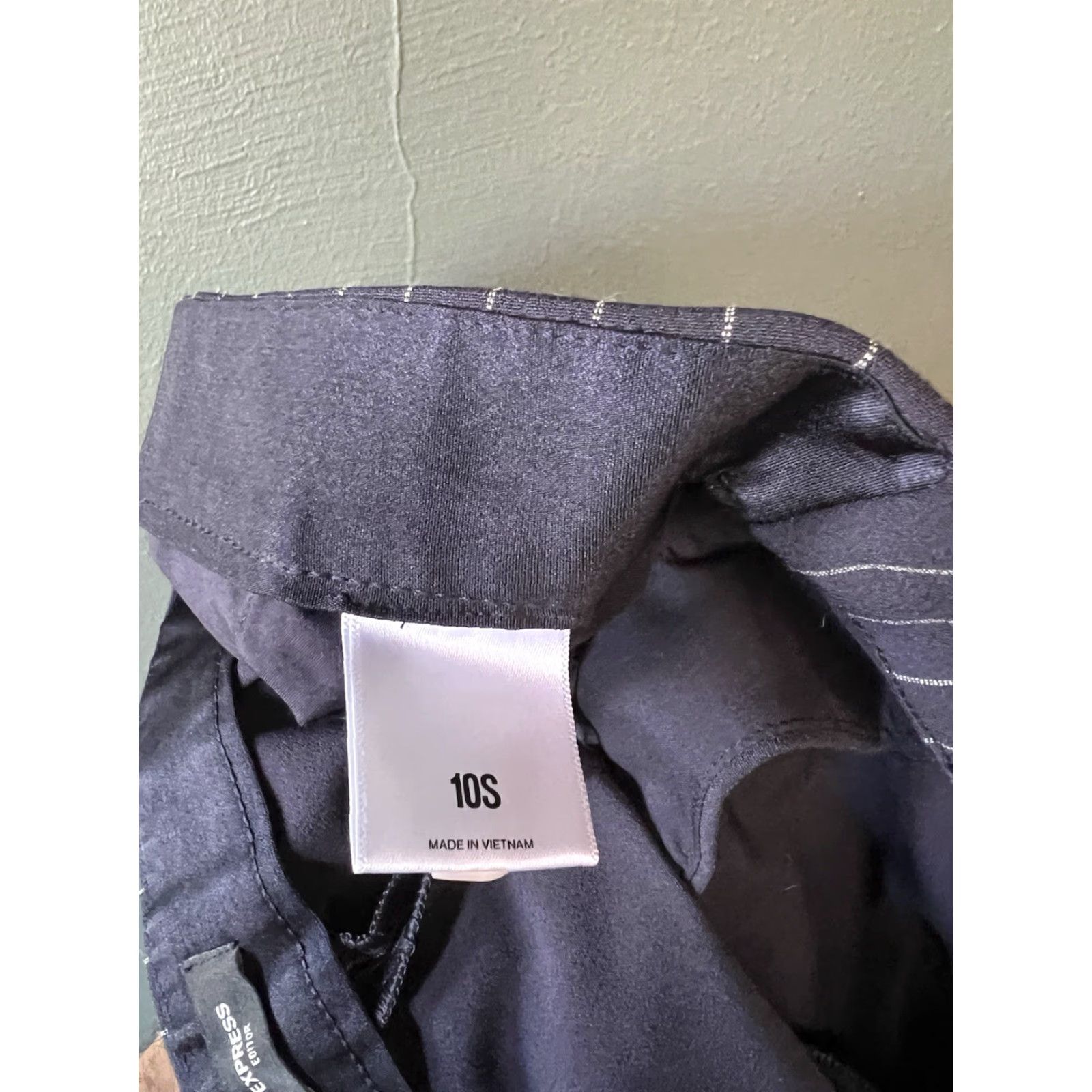 Express Express Editor Womens Blue Striped Straight Leg Business Pants Size 10s x 28'' Size 32" / US 10 / IT 46 - 4 Thumbnail