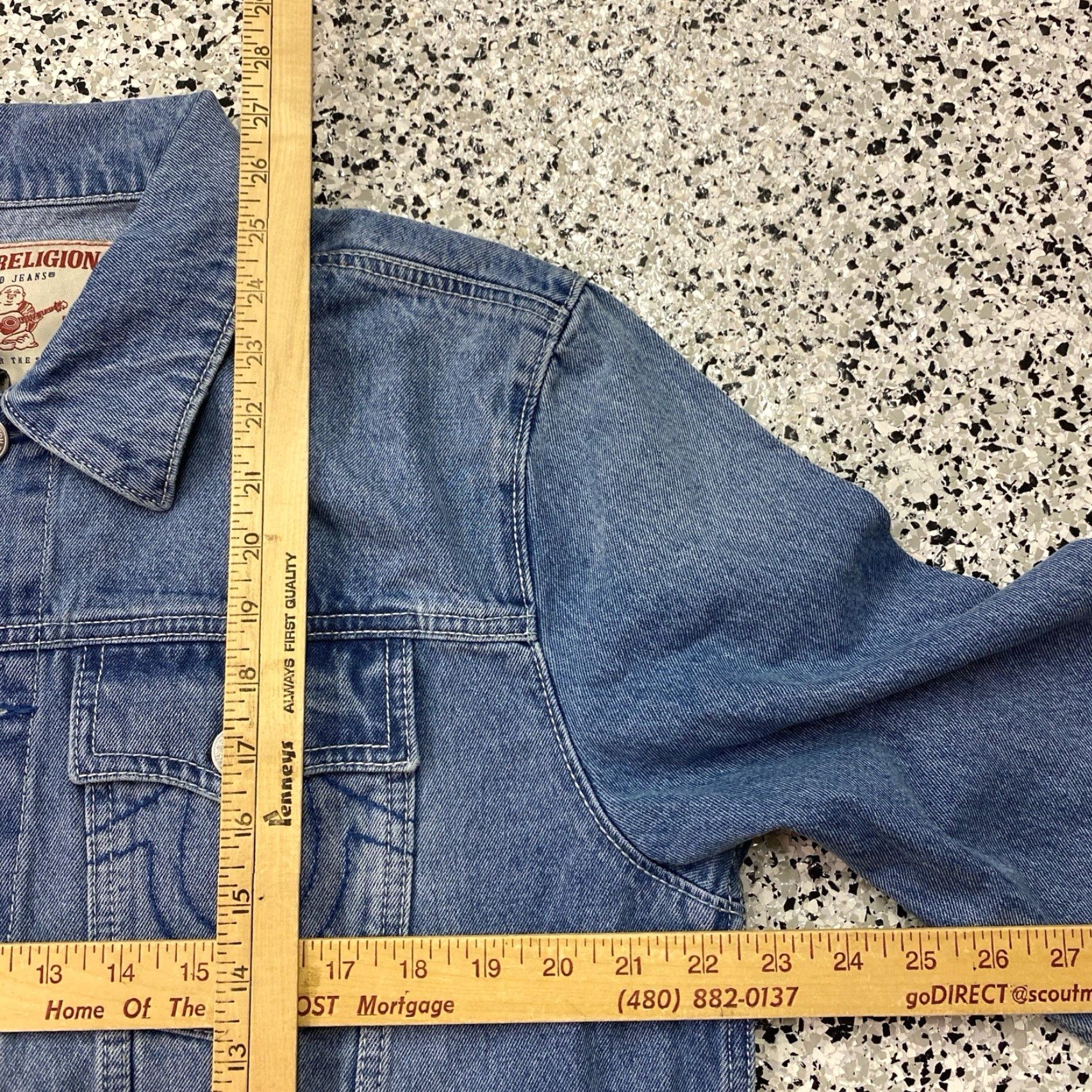 True Religion True Religion Jacket Denim Blue Wash Jesse SN Trucker Mens Medium NWT Jeans Coat Jacket Properly Pockets Collared Button Denim Mens Size US 31 - 4 Thumbnail