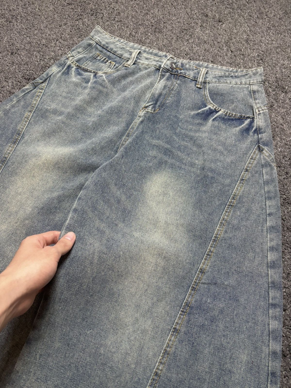 Jean Vintage wide leg rare parachute balloon baggy blue jeans Size US 34 / EU 50 - 8 Thumbnail