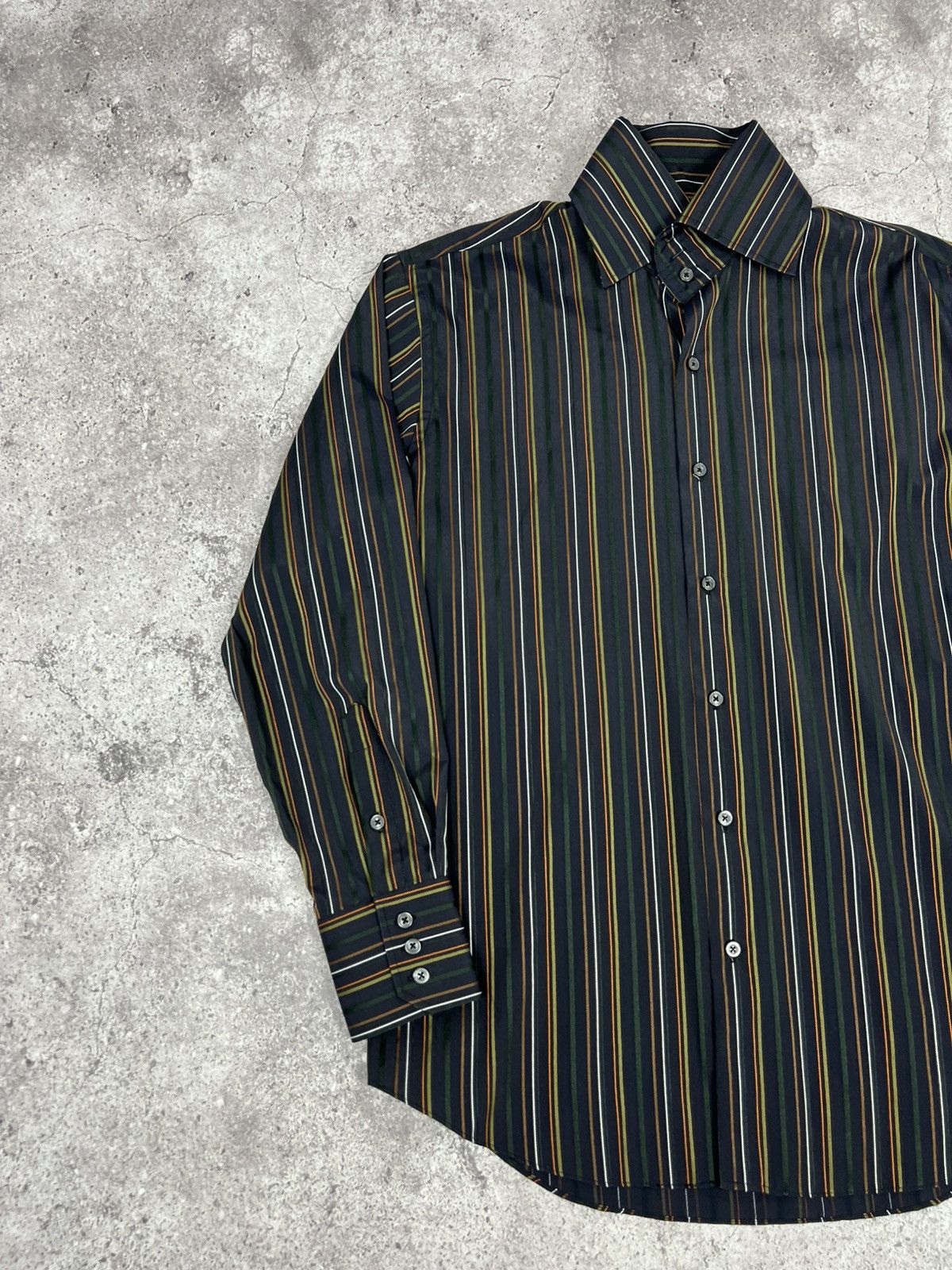 Dolce & Gabbana Vintage Dolce & Gabbana Striped Button Up Shirt Long Sleeve Size US XL / EU 56 / 4 - 2 Thumbnail