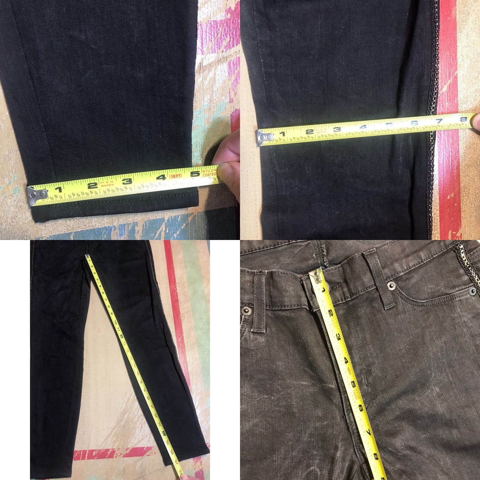 Hudson HUDSON Luna Jeans Womens 27 X 27 Inseam Black Super Skinny Crop Chain Sides Size 27" / US 4 / IT 40 - 8 Thumbnail