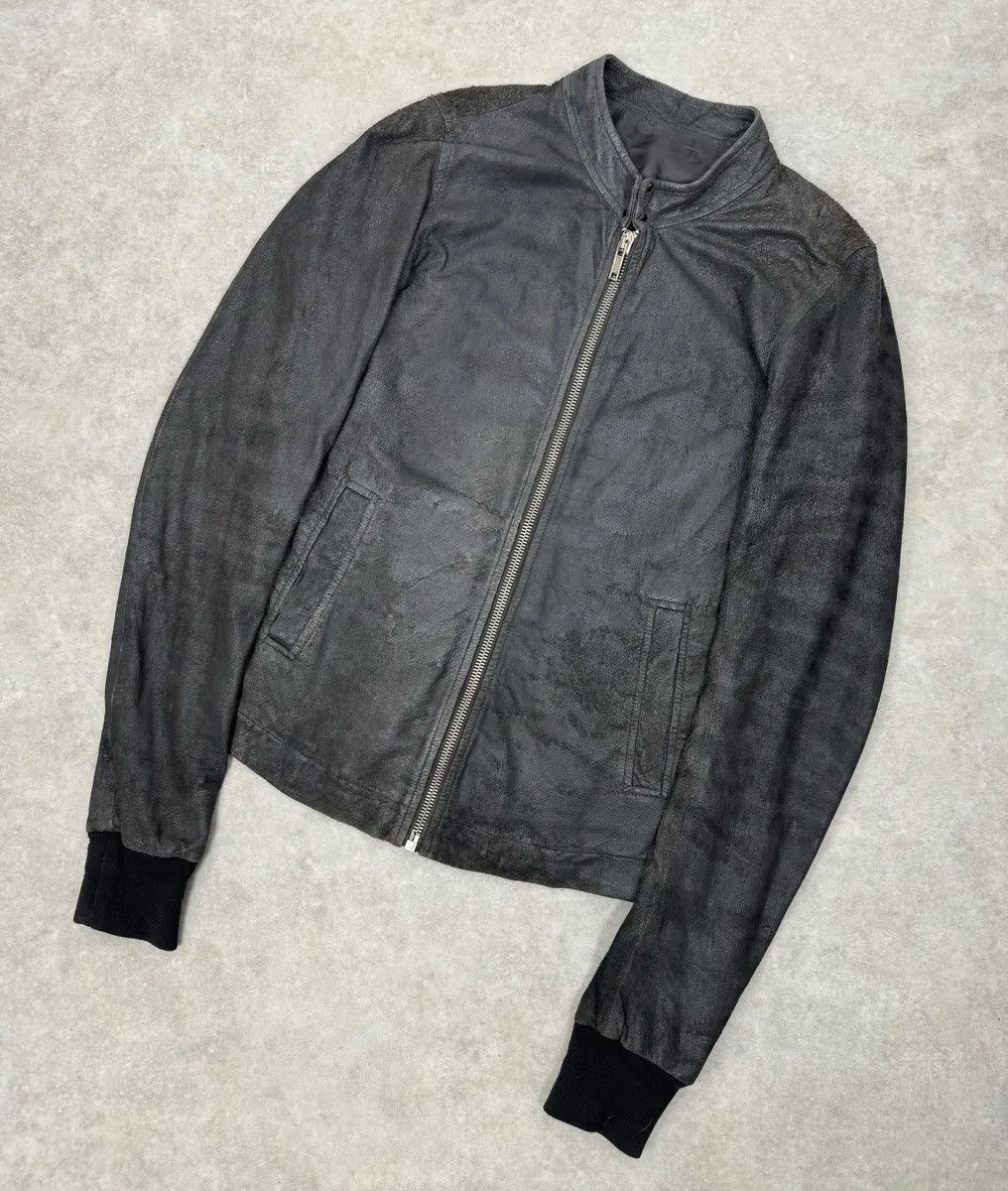 Rick Owens Rick Owens Grey Avant-Garde Leather Jacket Size US S / EU 44-46 / 1 - 2 Thumbnail
