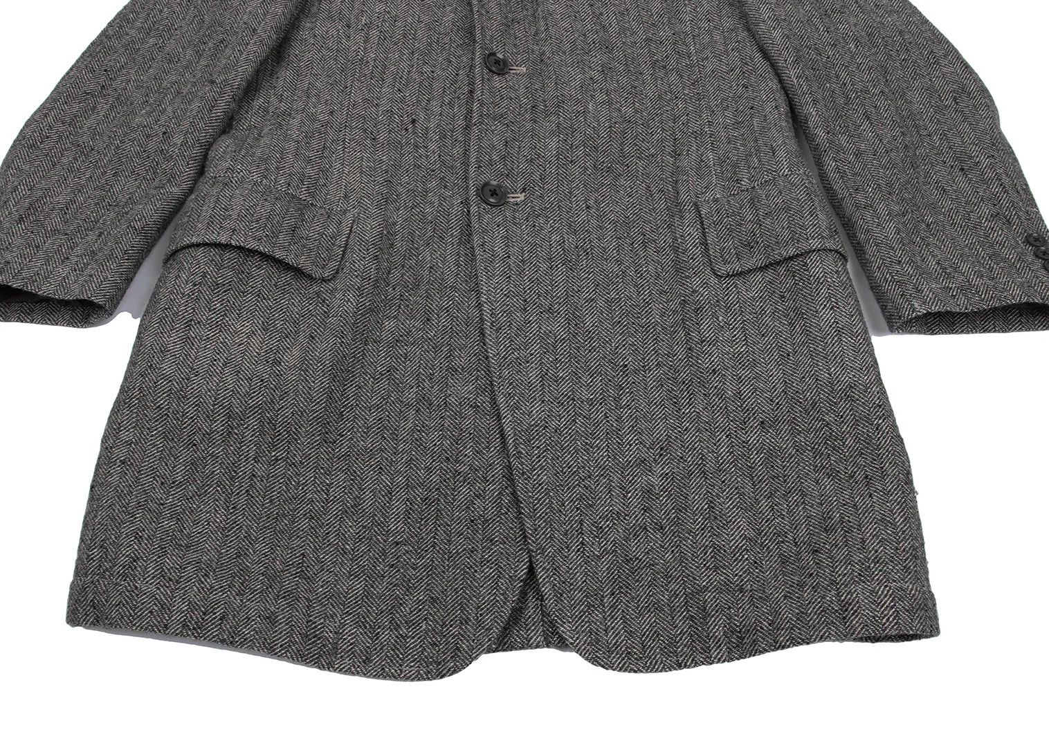 Yohji Yamamoto Yohji Yamamoto Wool Linen Herringbone Jacket Size US L / EU 52-54 / 3 - 8 Thumbnail