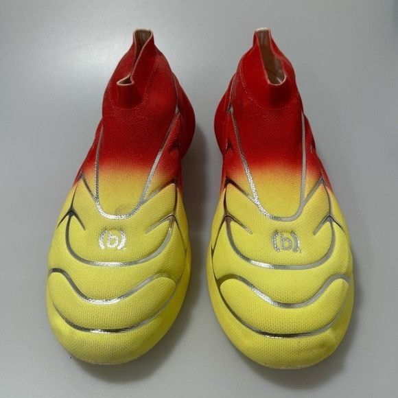 Givenchy Givenchy TK-360 Red Yellow Mid-Top Knit Sneakers Size EU 43/ Size US 10 / EU 43 - 1 Thumbnail