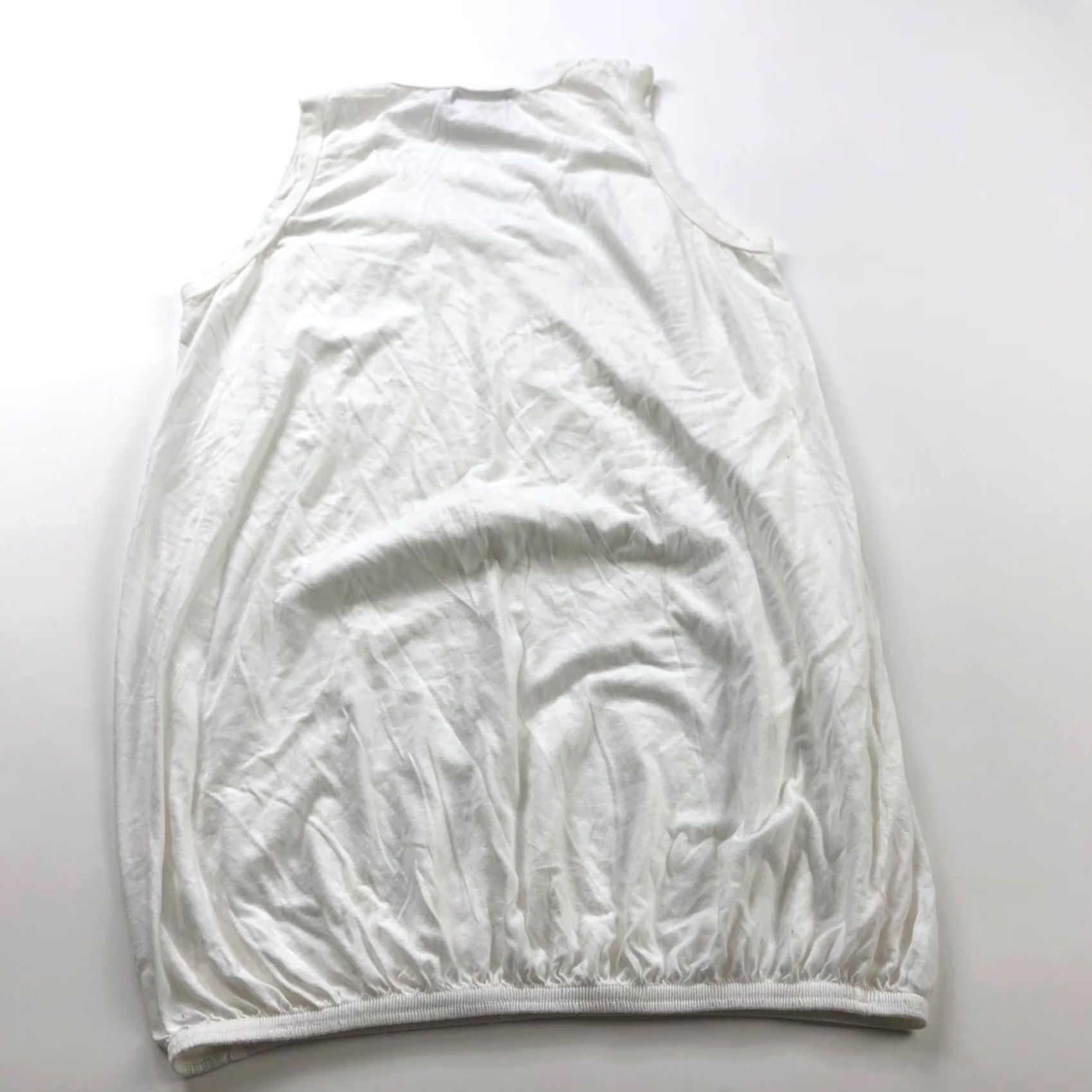 Michael Stars Michael Stars OS Supima Cotton Elastic Distressed Tank Top Blouse White 5340 Size ONE SIZE - 5 Thumbnail