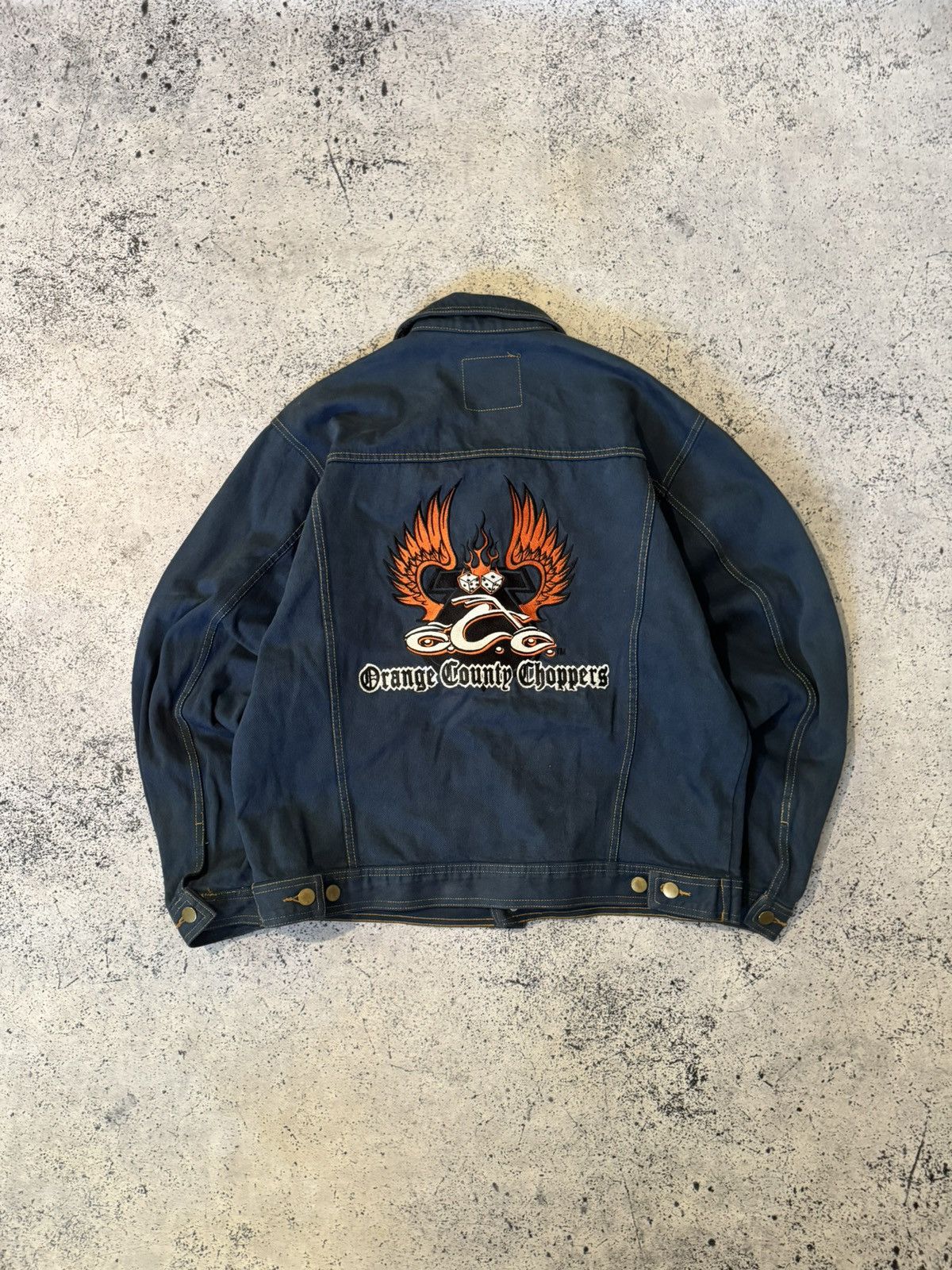 West Coast Choppers Orange County Choppers Jacket Blue Denim Biker Motorcycle Size US M / EU 48-50 / 2 - 1 Thumbnail