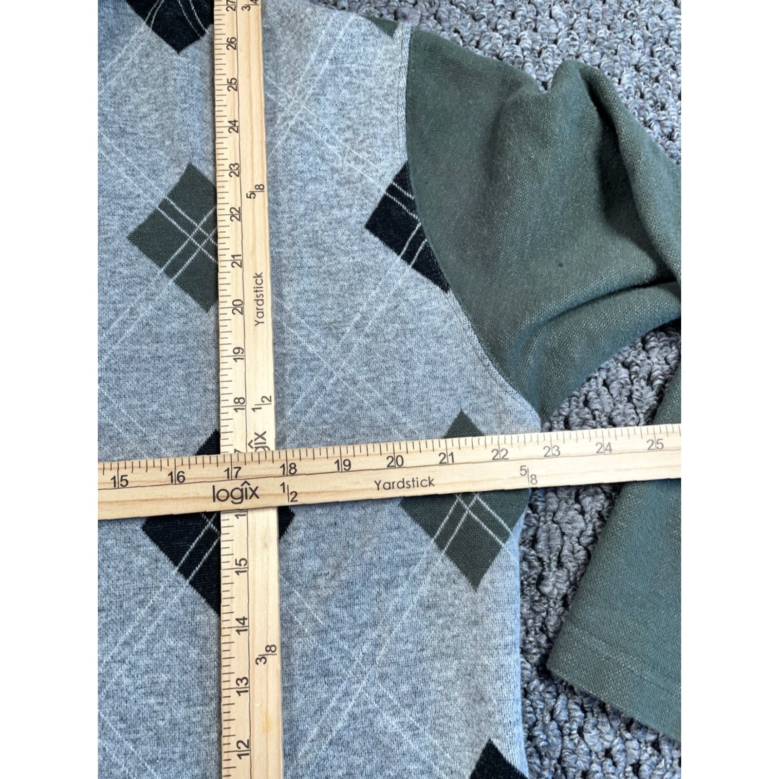 Guess VINTAGE 90s GUESS Argyle Sweater Adult Medium Gray Green Knit Casual Mens Size US M / EU 48-50 / 2 - 7 Thumbnail