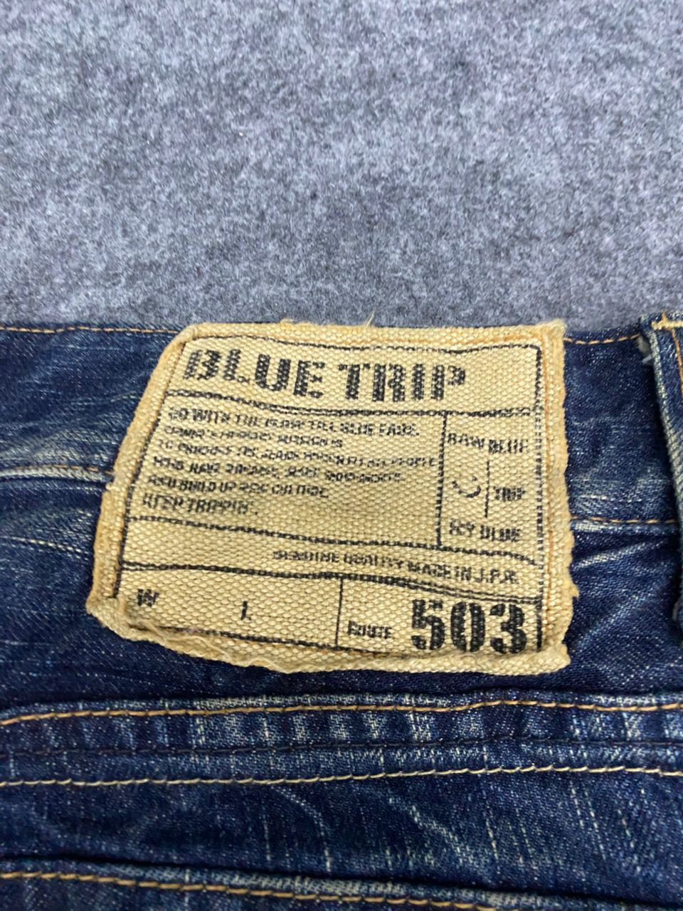 Edwin 💥Flare💥Vintage Edwin 503 Blue Trip Distressed denim Size US 35 - 14 Thumbnail