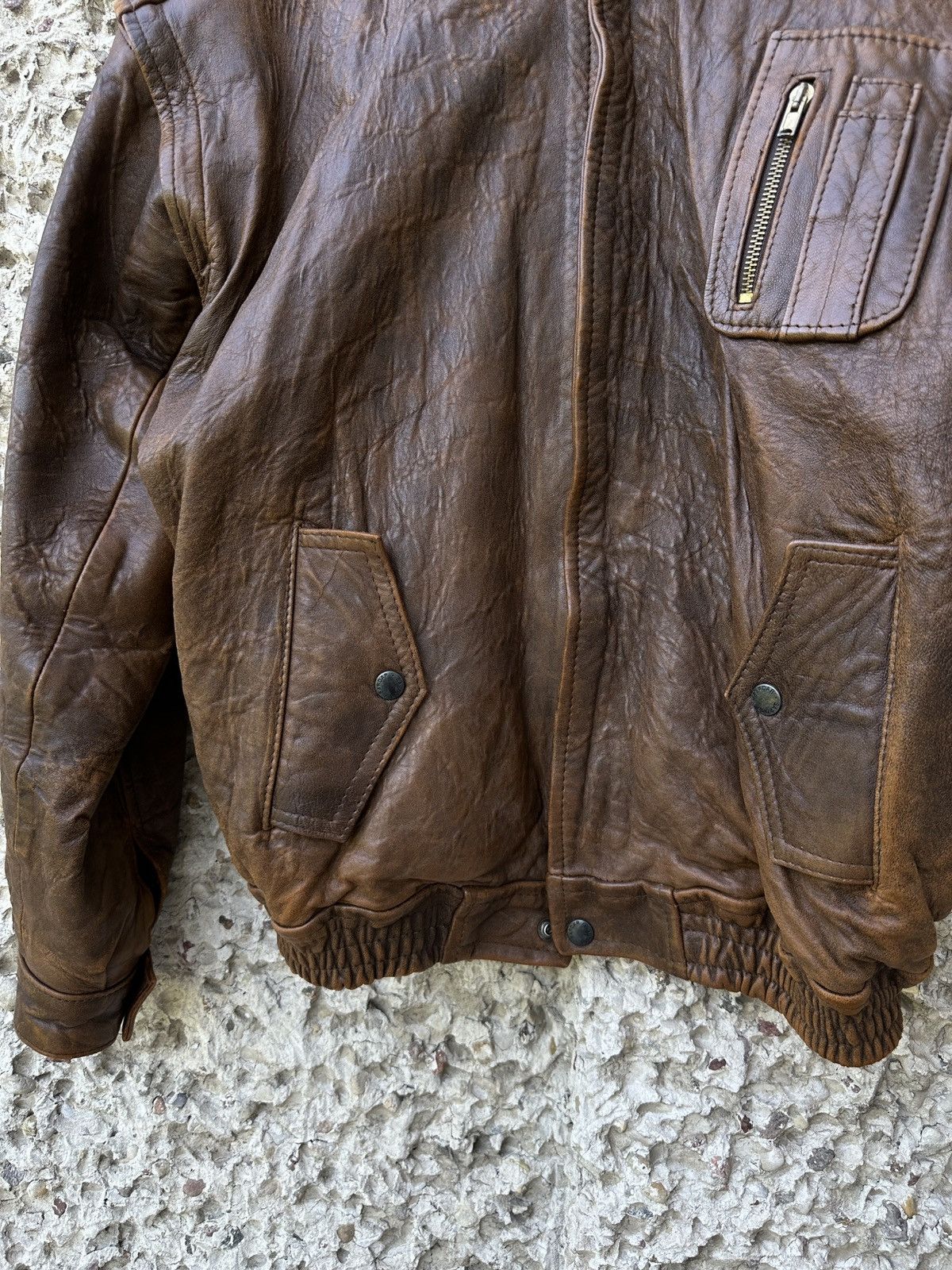 Vintage Vintage 90s leather bomber cowboy jacket Size US L / EU 52-54 / 3 - 4 Thumbnail