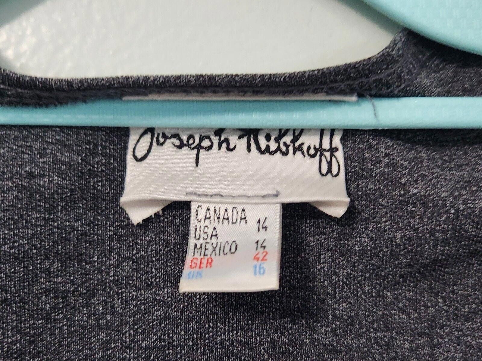 Designer Joseph Ribkoff Sweater Sz 14 Gray Grey Open Front Shoulder Size XL / US 12-14 / IT 48-50 - 2 Thumbnail