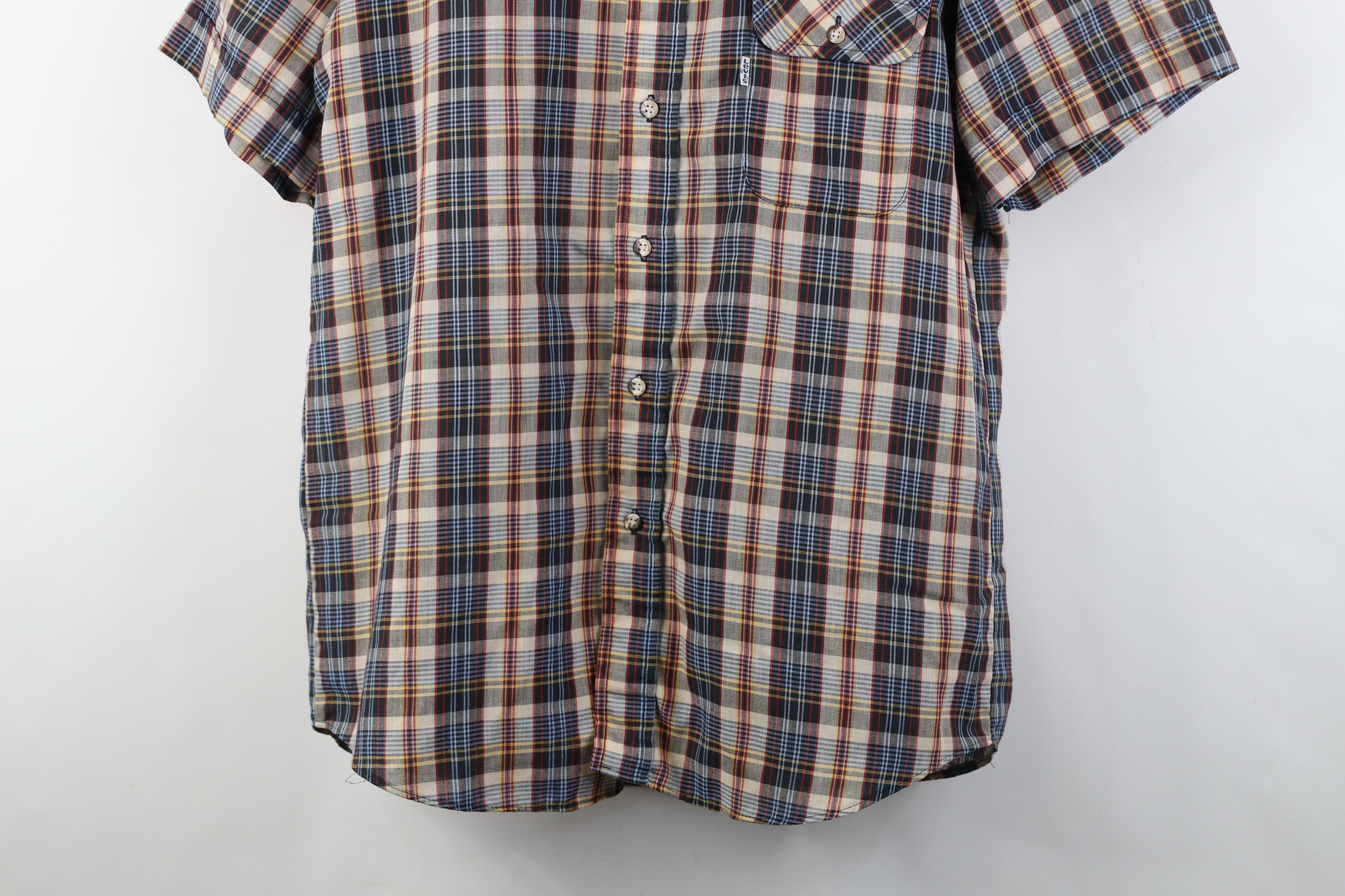 Levi's Vintage 70s 80s Levis Thin Rainbow Button Shirt Plaid Size US L / EU 52-54 / 3 - 3 Thumbnail