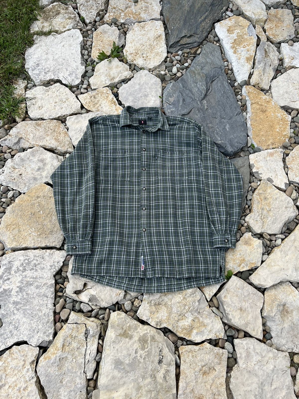 Levi's × Levi's Vintage Clothing × Vintage Vintage 90s Levi’s flannel plaid shirt knit checkered pocket Size US L / EU 52-54 / 3 - 1 Thumbnail