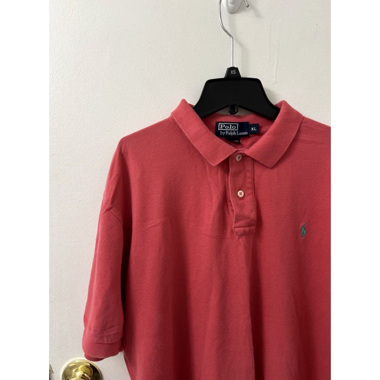 Polo Ralph Lauren VINTAGE Polo Ralph Lauren Shirt Mens XL Pink Short Sleeve 100% Cotton Green Pony Polo Logo Classic Fit Vintage Preppy Size US XL / EU 56 / 4 - 7 Thumbnail