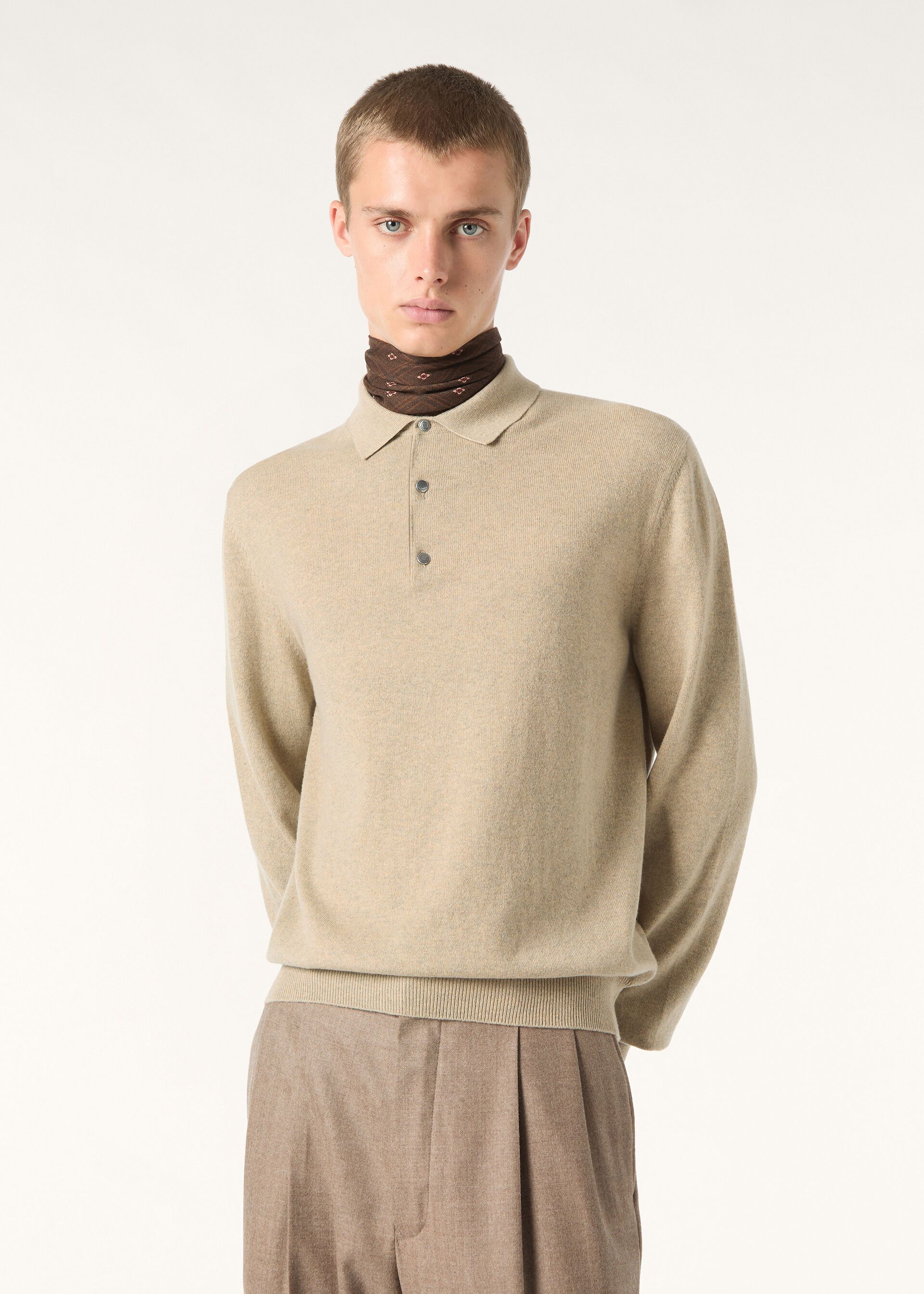 Loro Piana os11x0226 FAO9748 Classic Polo Shirt in Silver Birch Size US L / EU 52-54 / 3 - 4 Thumbnail