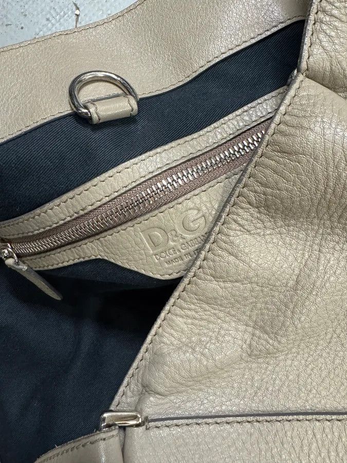 Dolce & Gabbana 2000s Dolce & Gabbana Kati Zip Beige Leather Tote Bag Size ONE SIZE - 8 Thumbnail