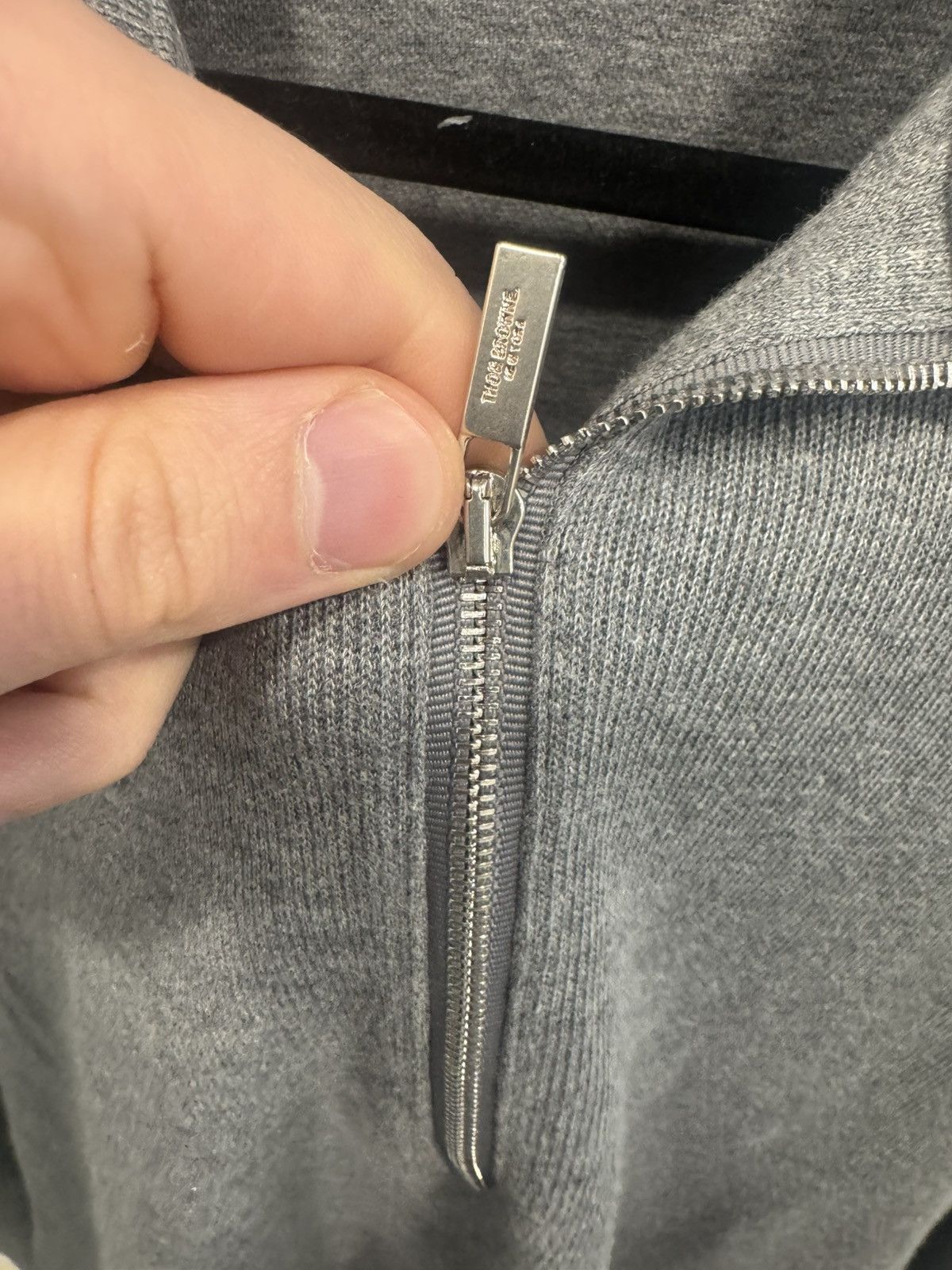 Thom Browne Thom Browne Grey Double-Face Funnel Neck Half-Zip Sweater Size US L / EU 52-54 / 3 - 9 Thumbnail