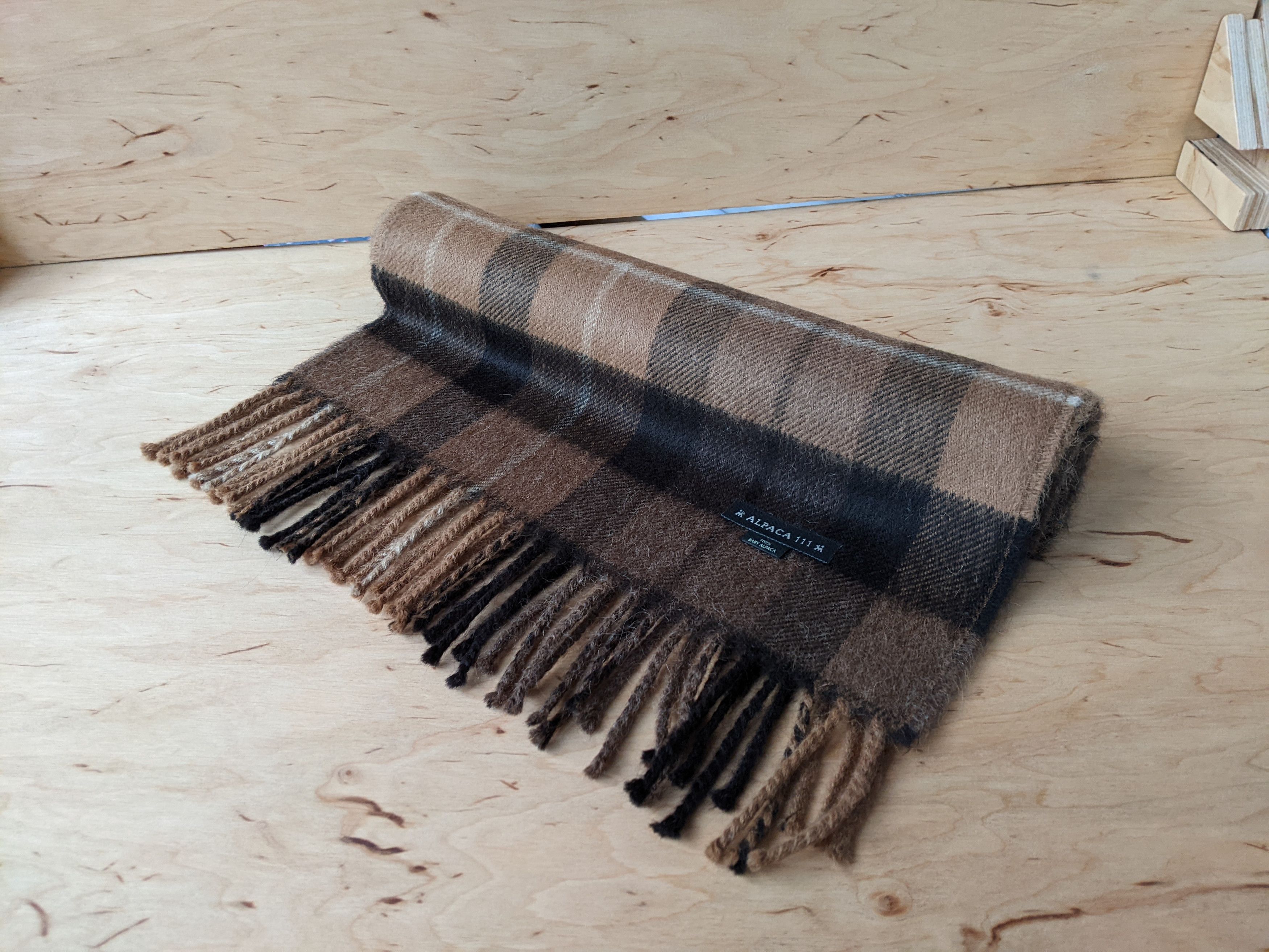 Vintage Alpaca11 Wool Plaid Scarf Barbour Burberry Polo Ralph Lauren Size ONE SIZE - 3 Thumbnail